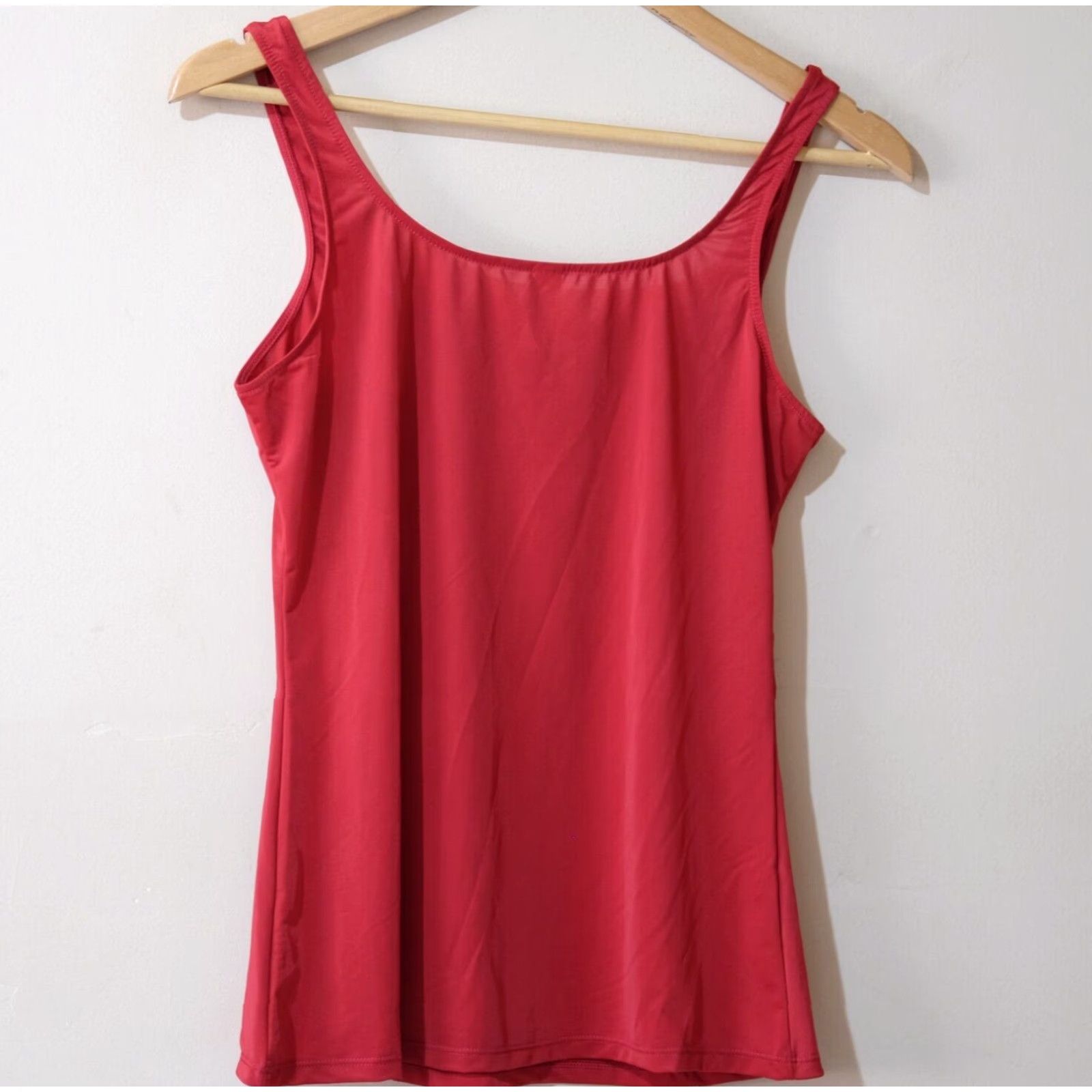 Vintage VINTAGE Felina Lingerie Camisole Cami Lace Trim Tank Top Red Size L Women's Tank Top Lace Trim Sleeveless Scoop Neck Pullover Wide Strap Size L / US 10 / IT 46 - 4 Thumbnail