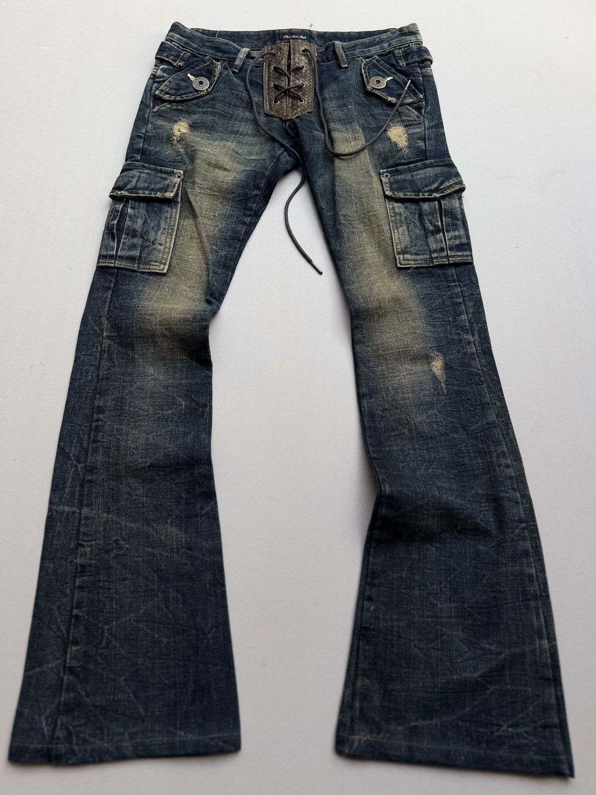 Japanese Brand Cha cha cha lace up flare jeans Size US 26 / EU 42 - 1 Thumbnail