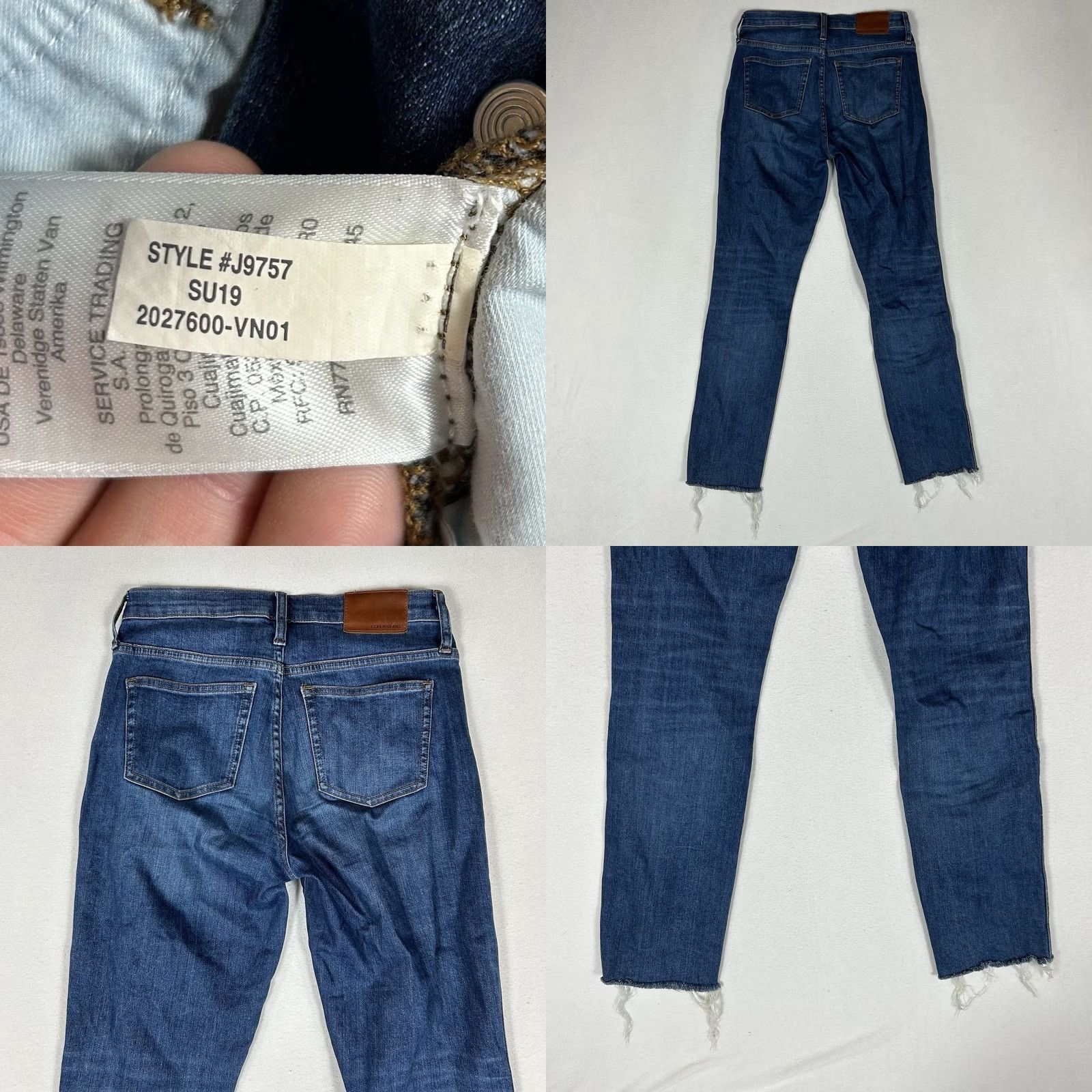J.Crew J.Crew Vintage Straight Jeans Women's 26T Blue Denim 30In Inseam Tall Stretch Easy Care Pockets Distressed No Size 26" / US 2 / IT 38 - 8 Thumbnail