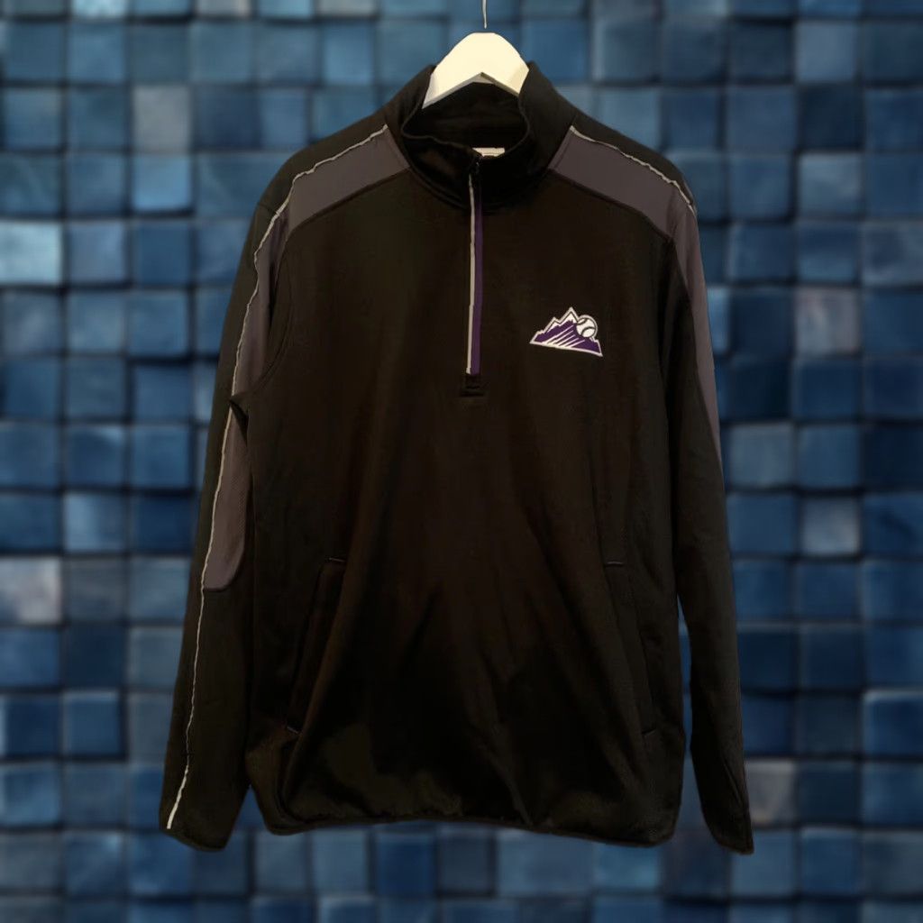 G-III Mens G-iii Sports by Carl Banks MLB Colorado Rockies Black Jacket 1/2 Zip Size L Size US L / EU 52-54 / 3 - 1 Thumbnail