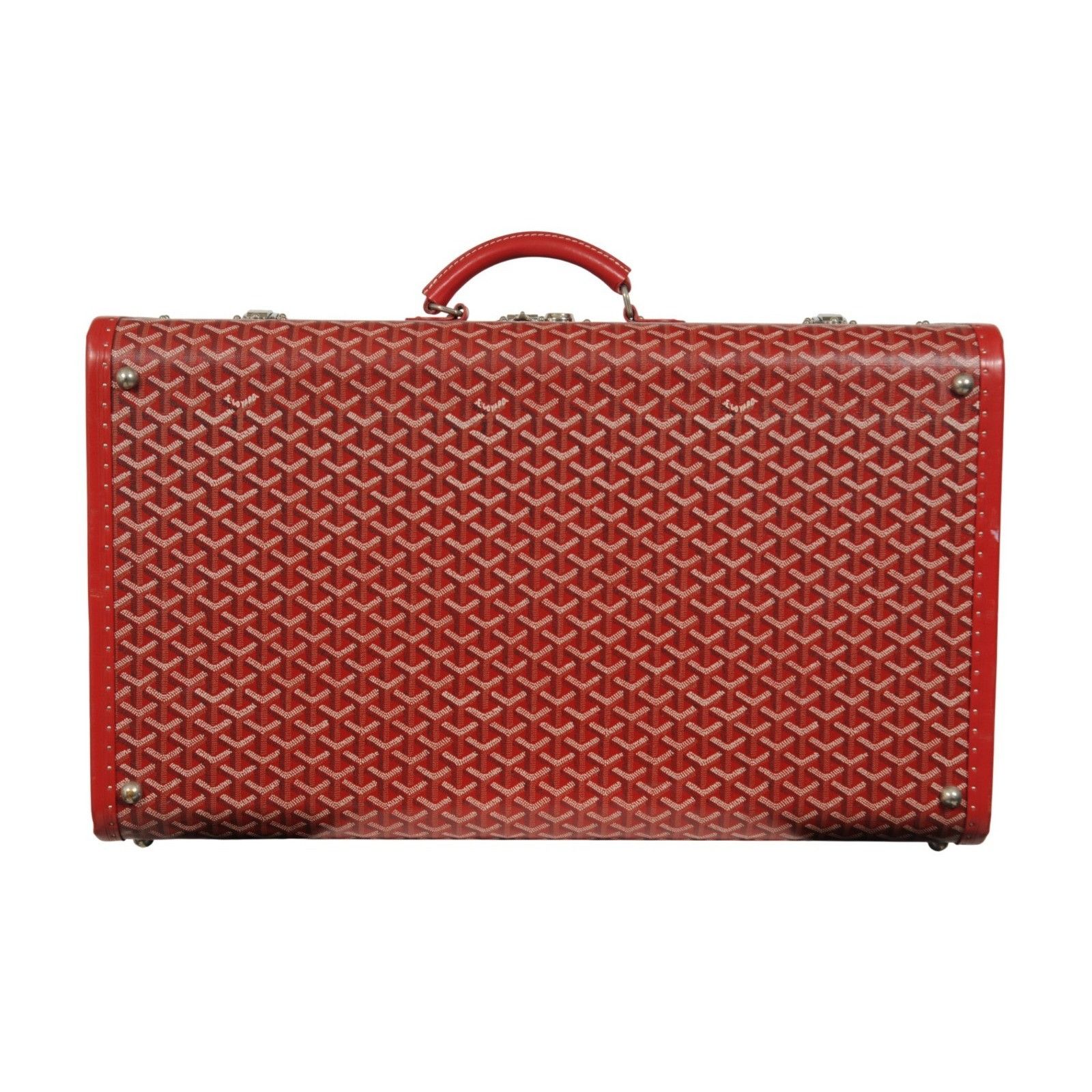 Goyard Rouge Red Compartmented Travel Trunk Palladium Carry Size ONE SIZE - 11 Thumbnail