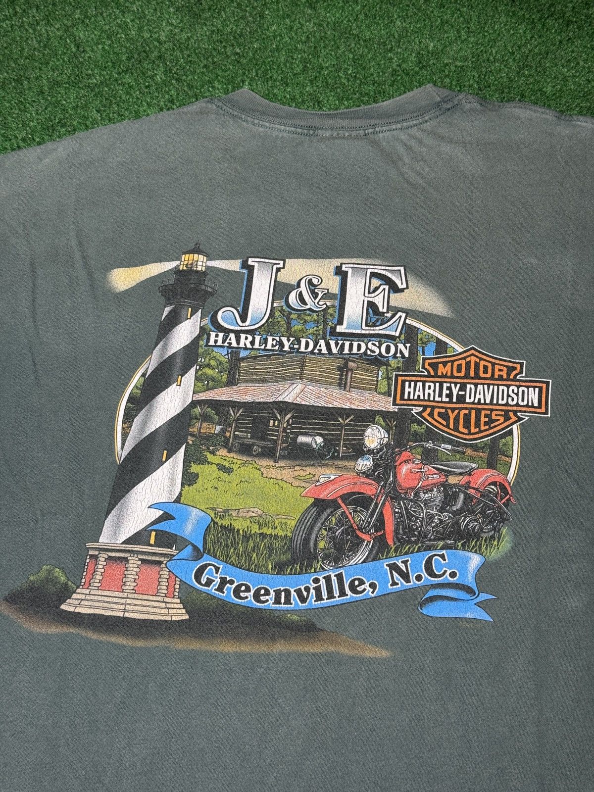 Harley Davidson Y2K Harley Davidson Biker Greenville NC Motorcycle T Shirt Size US XL / EU 56 / 4 - 4 Thumbnail