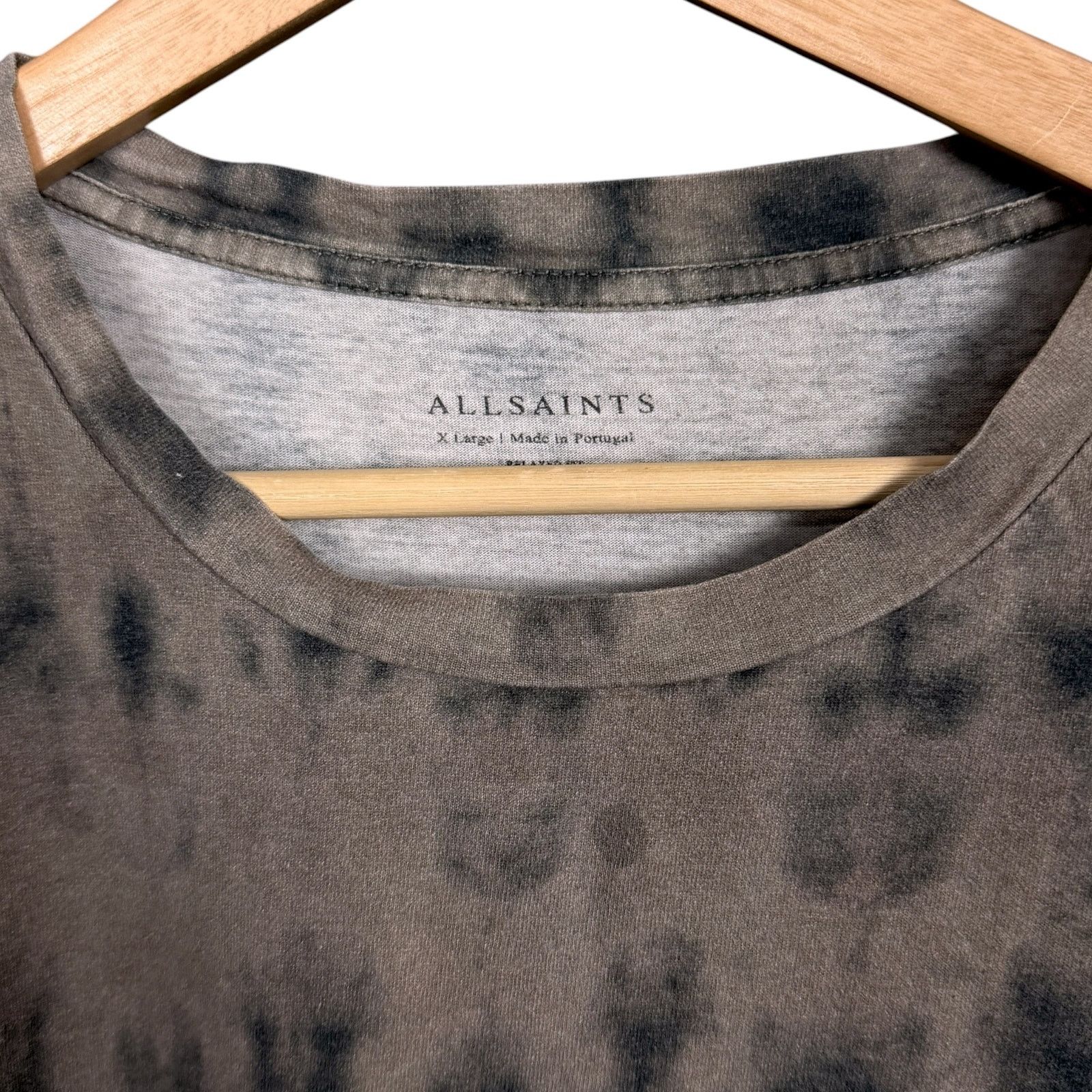 Allsaints Allsaints Men's XL Tie Dye Brown Gray Logo T-Shirt Luxury Size US XL / EU 56 / 4 - 3 Thumbnail