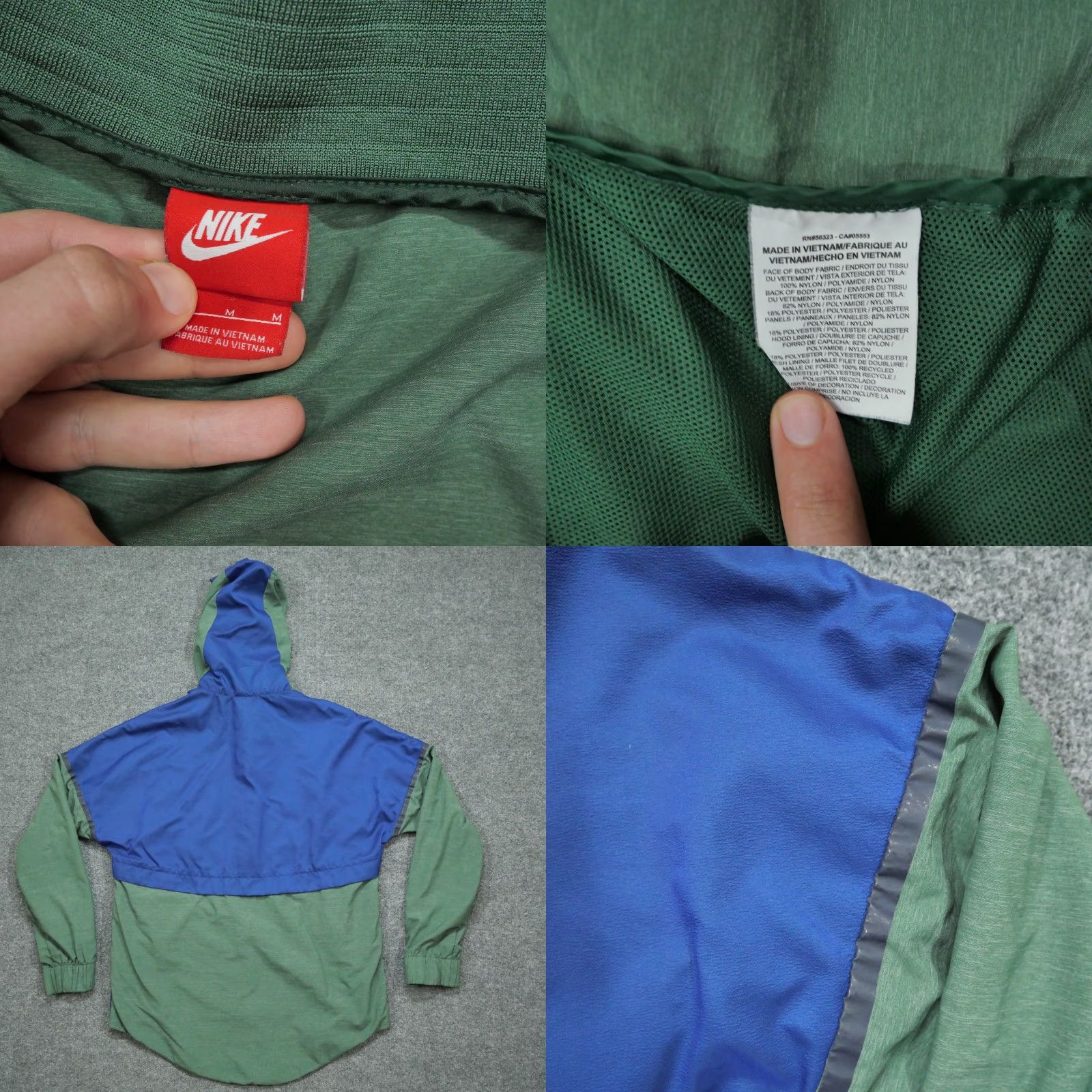 Nike Nike Jacket Womens Medium Green Blue Track Hooded Windbreaker Full Zip Size M / US 6-8 / IT 42-44 - 8 Thumbnail