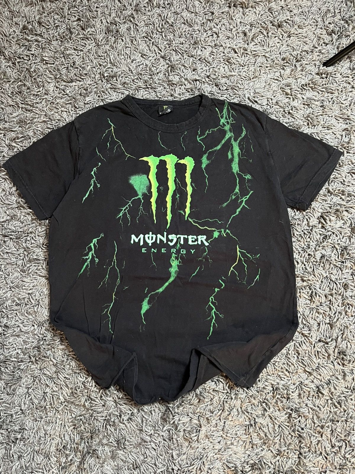 Vintage Rare Monster Energy "Thunder" All Over Print Tee Grunge Y2K Size US M / EU 48-50 / 2 - 2 Thumbnail