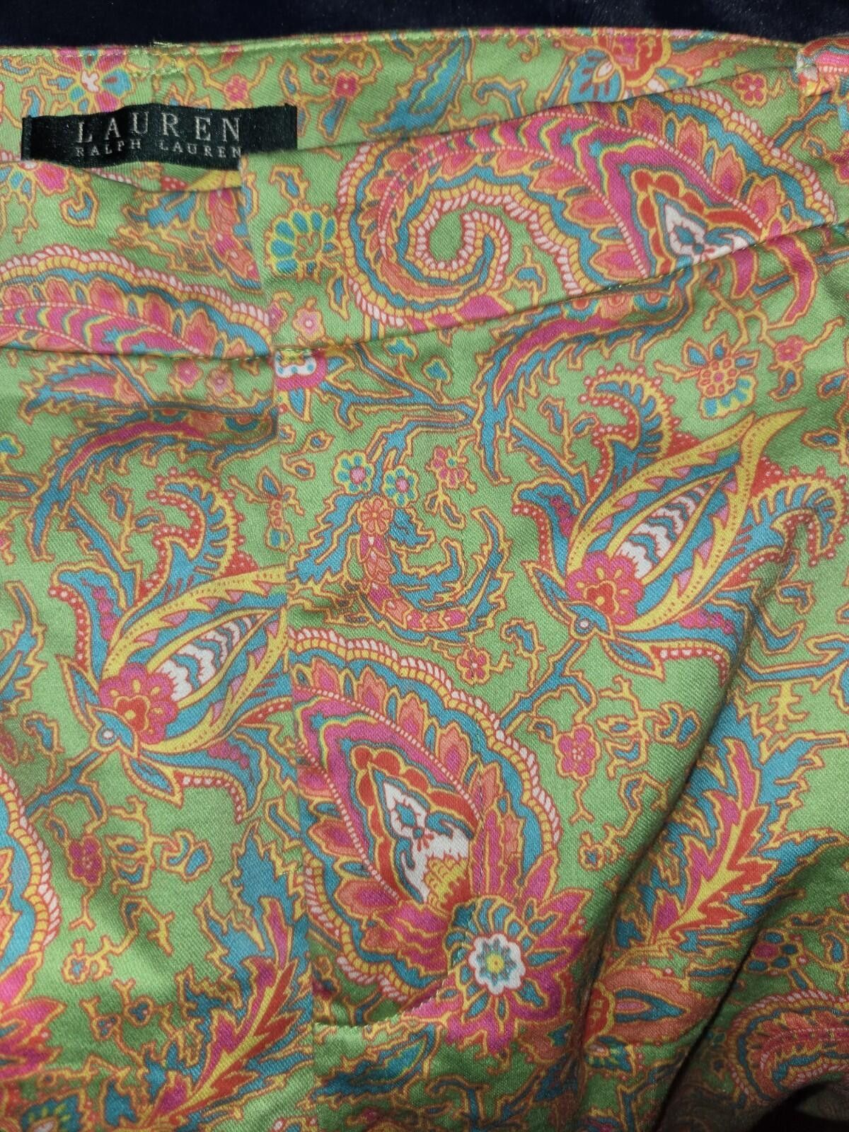 Lauren Ralph Lauren Lauren Ralph Lauren Lime Green Pink Paisley Chino Pants 14 Size 36" / US 14 / IT 50 - 3 Thumbnail