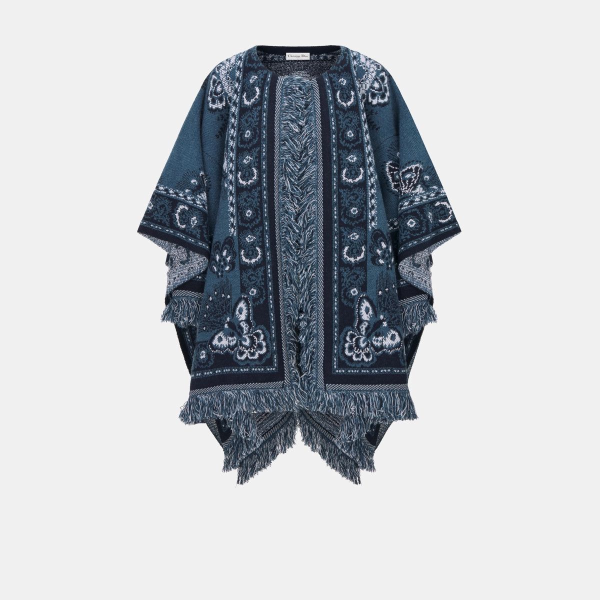 Dior o1bcso1str0225 Poncho Jacket in Blue Size S / US 4 / IT 40 - 1 Thumbnail