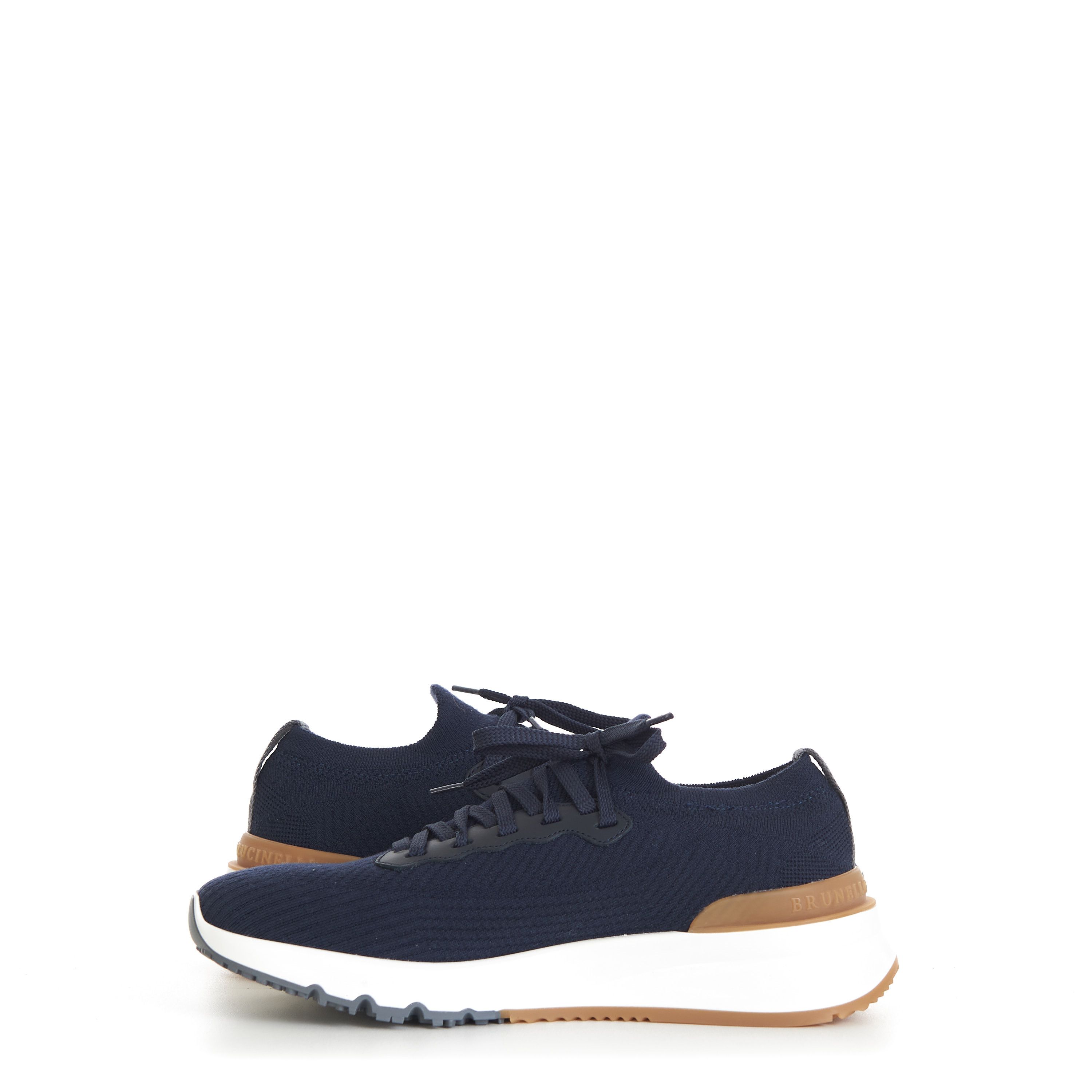 Brunello Cucinelli Navy Blue Runner Sneakers - Wool Knit Shoes Size US 6 / EU 39 - 9 Thumbnail