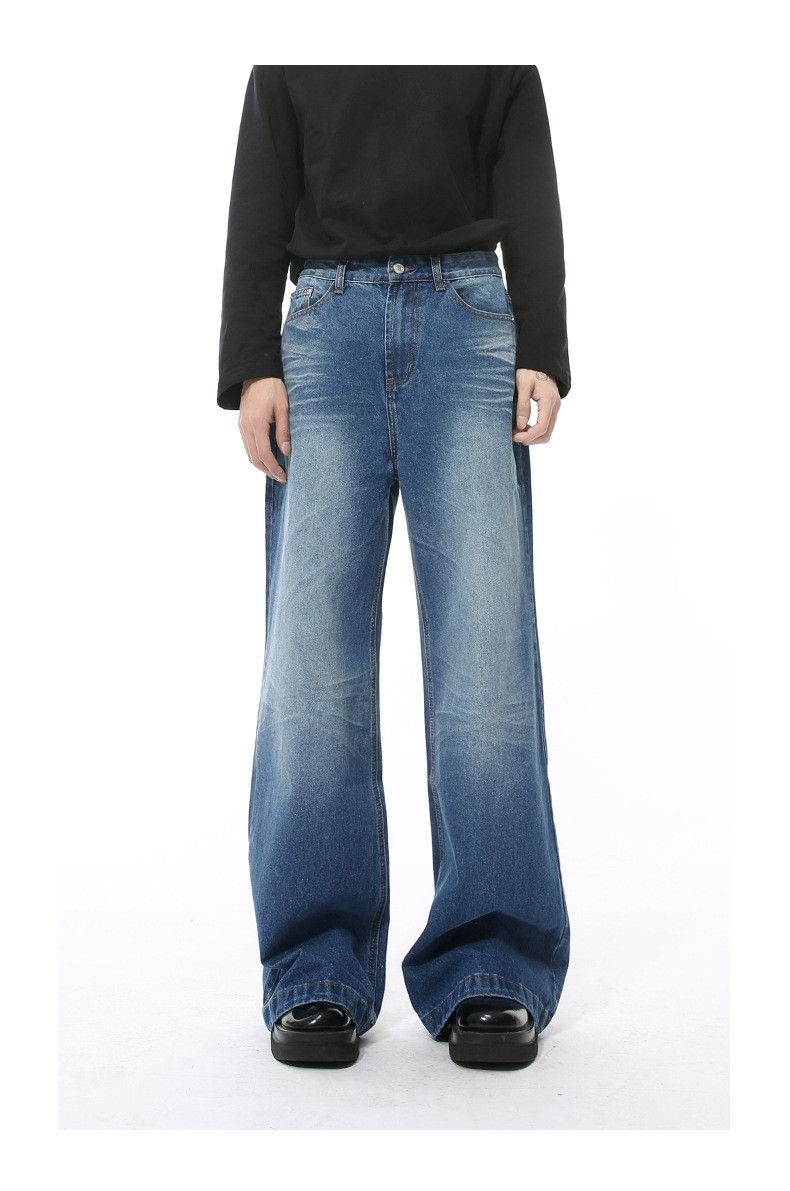 Japanese Brand × Jean Japanese whisker washed high street straight loose jeans Size US 32 / EU 48 - 1 Thumbnail