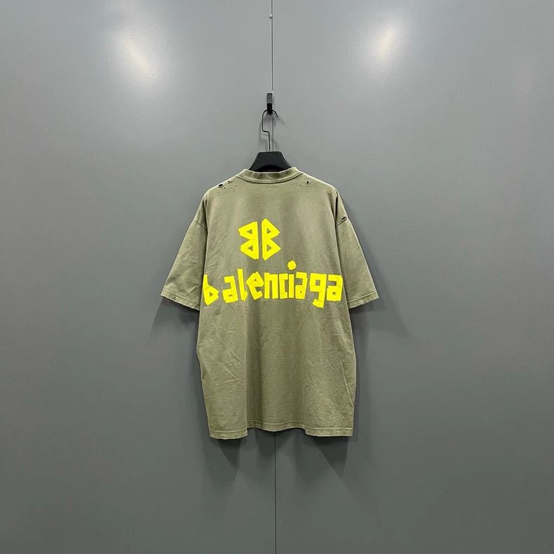 Balenciaga Balenciaga Washing to make old tape logo short sleeves Size US XL / EU 56 / 4 - 2 Thumbnail