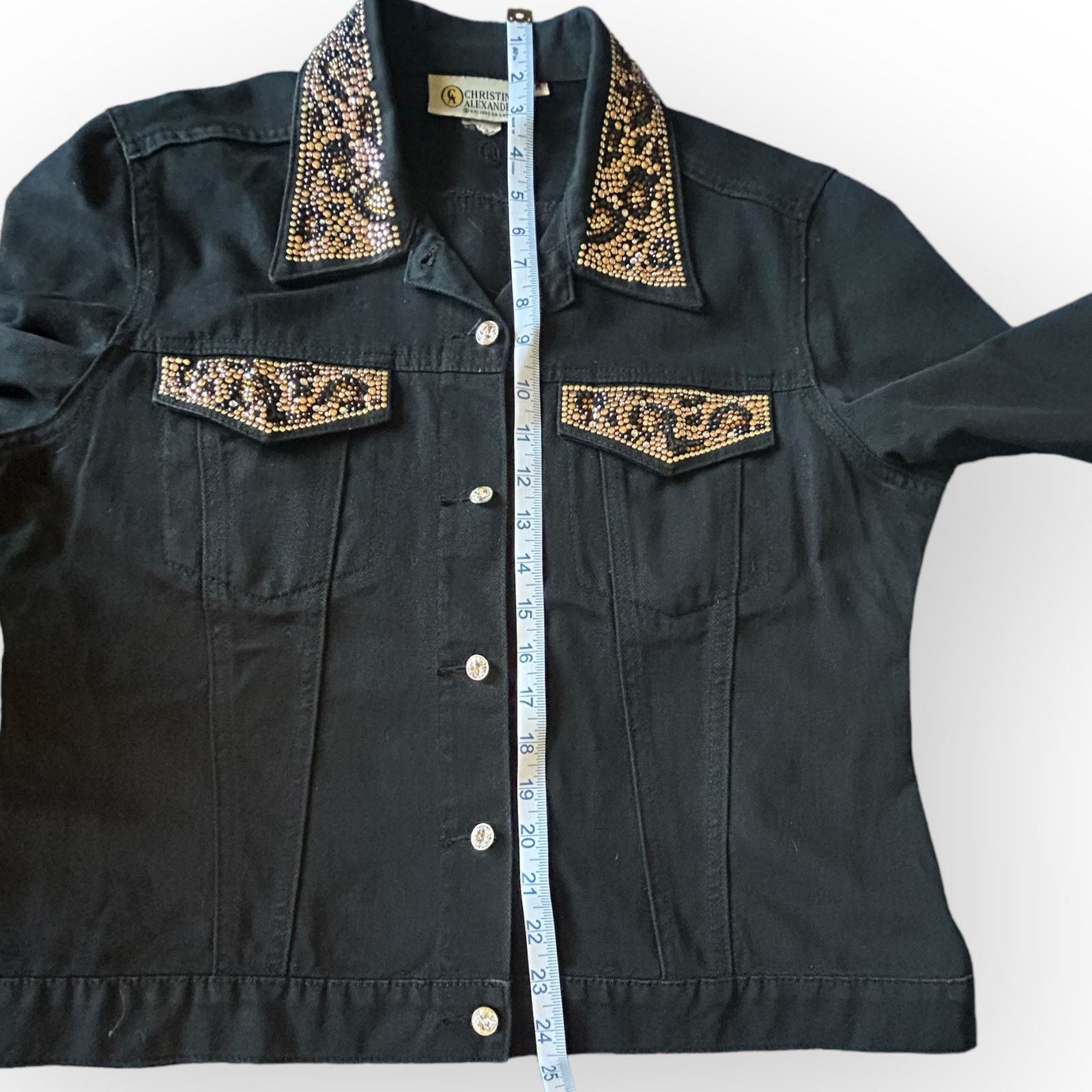 Other Women’s Vintange Black Denim Christine Alexander Jacket Size M / US 6-8 / IT 42-44 - 5 Thumbnail