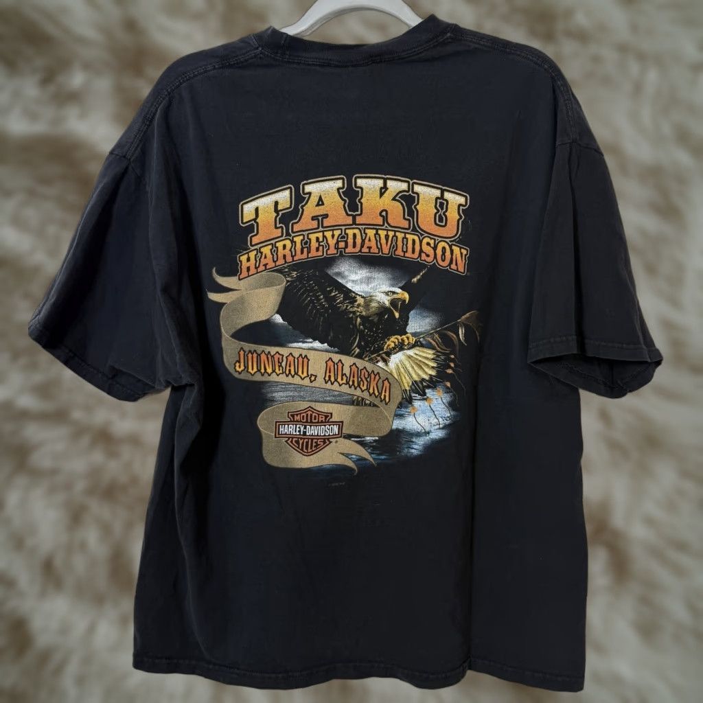Harley Davidson Harley-Davidson Juneau T-Shirt Mens XL Black Eagle Graphic Tee Size US XL / EU 56 / 4 - 1 Thumbnail