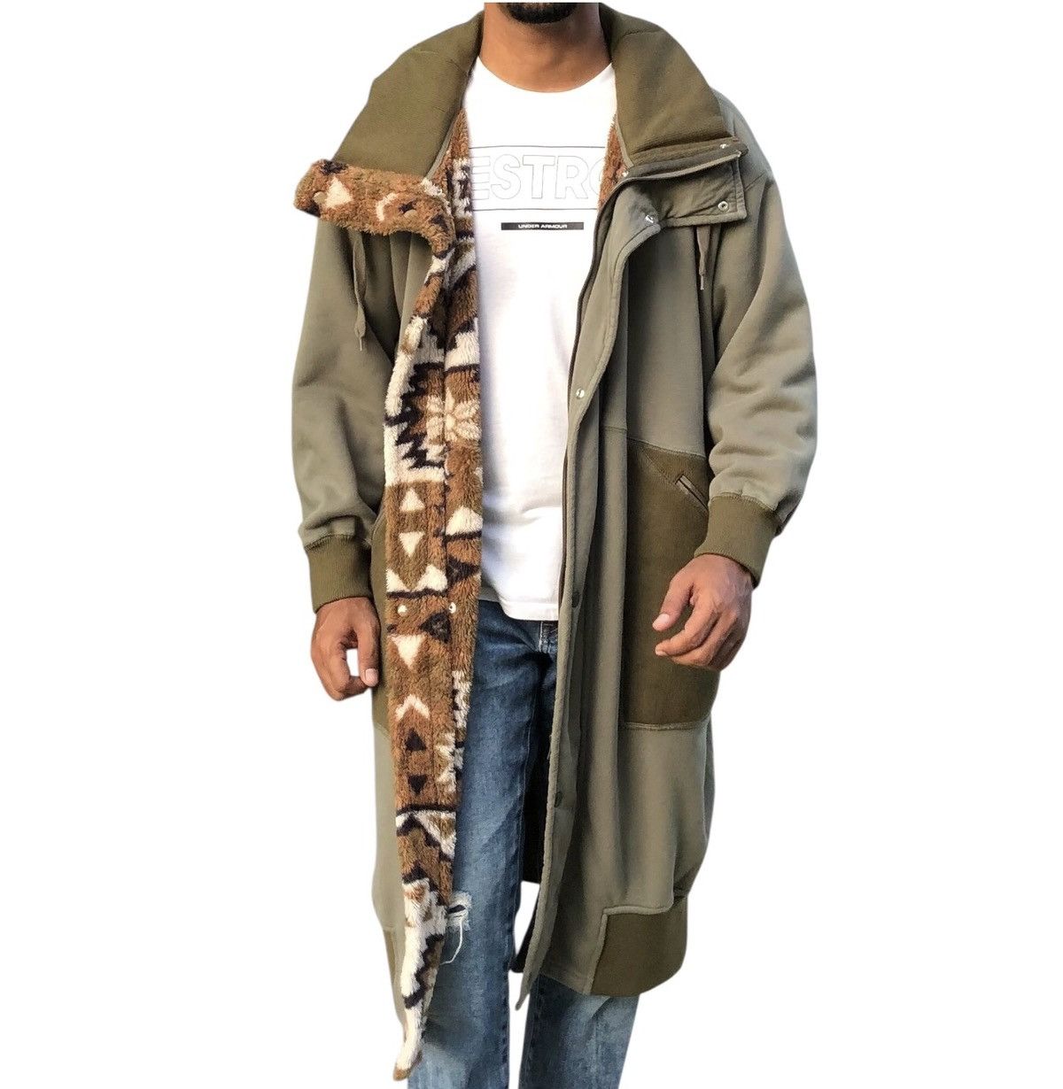 Issey Miyake Mercibeaucoup Reversible Fleece Navajo Long Coat Jacket Size US L / EU 52-54 / 3 - 11 Thumbnail