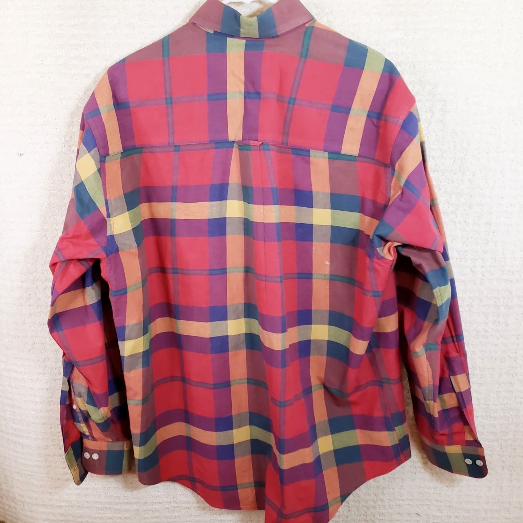 Lands' End Lands' End Men's M Bright Multicolor Plaid Button Down Long Sleeve Cotton Shirt Size US M / EU 48-50 / 2 - 7 Thumbnail