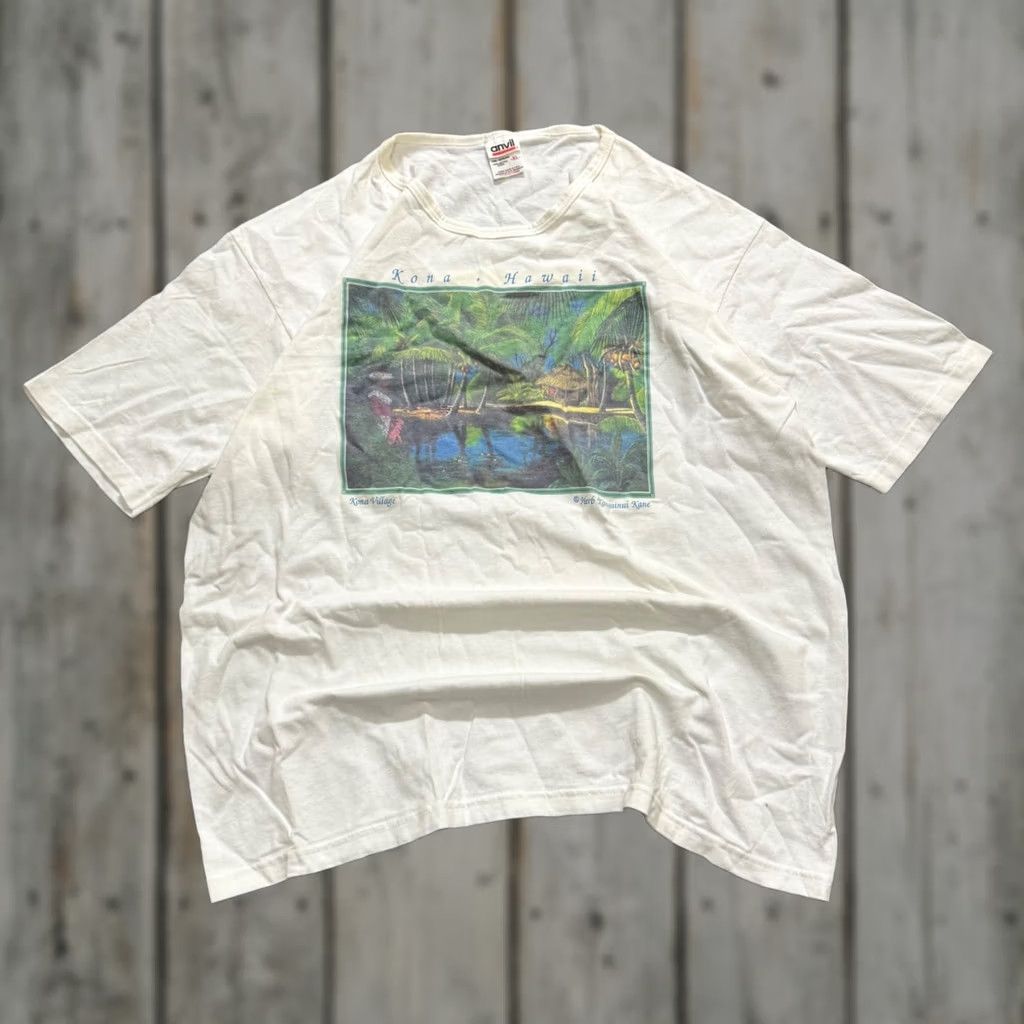 Vintage VTG Hawaii T-shirt Made In USA XL White Unbranded Men's 90s Kona Island Faded Advil Tag Shirt Size US XL / EU 56 / 4 - 1 Thumbnail