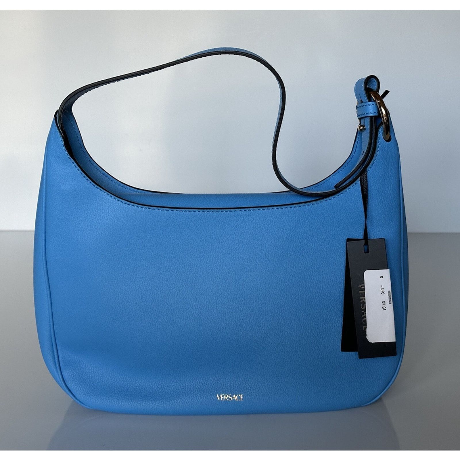Versace Versace Medusa Head Leather Blue Medium Hobo Bag 1000699 Size ONE SIZE - 6 Thumbnail