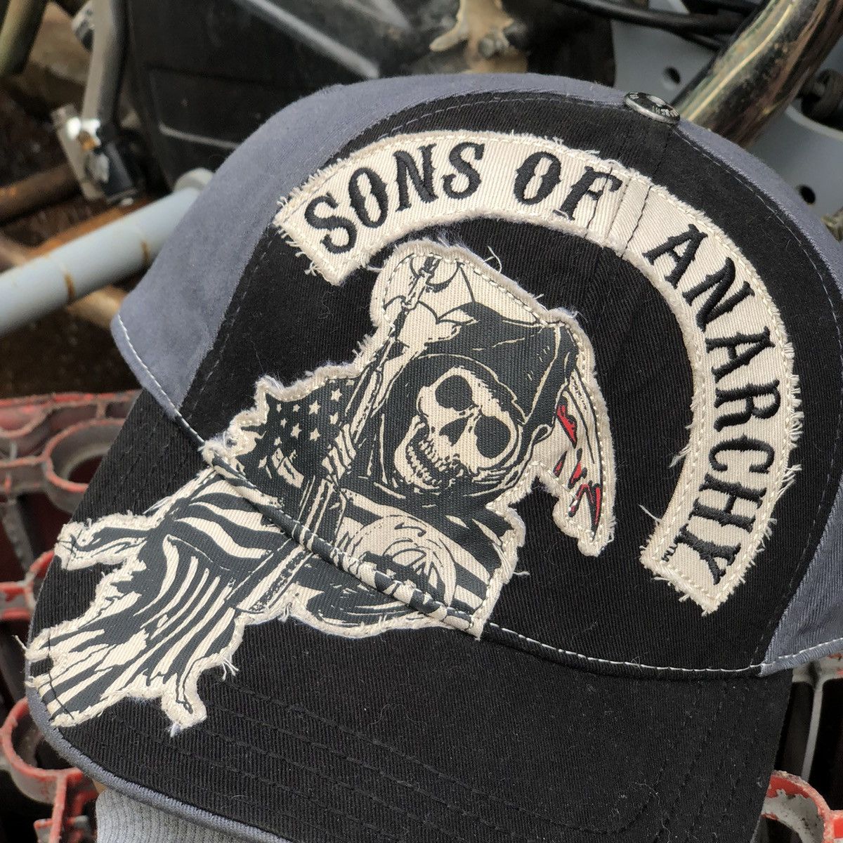 Vintage 🔥RARE🔥 Vintage Son Of Anarchy Big Logo Embroidery Hat Size ONE SIZE - 4 Thumbnail