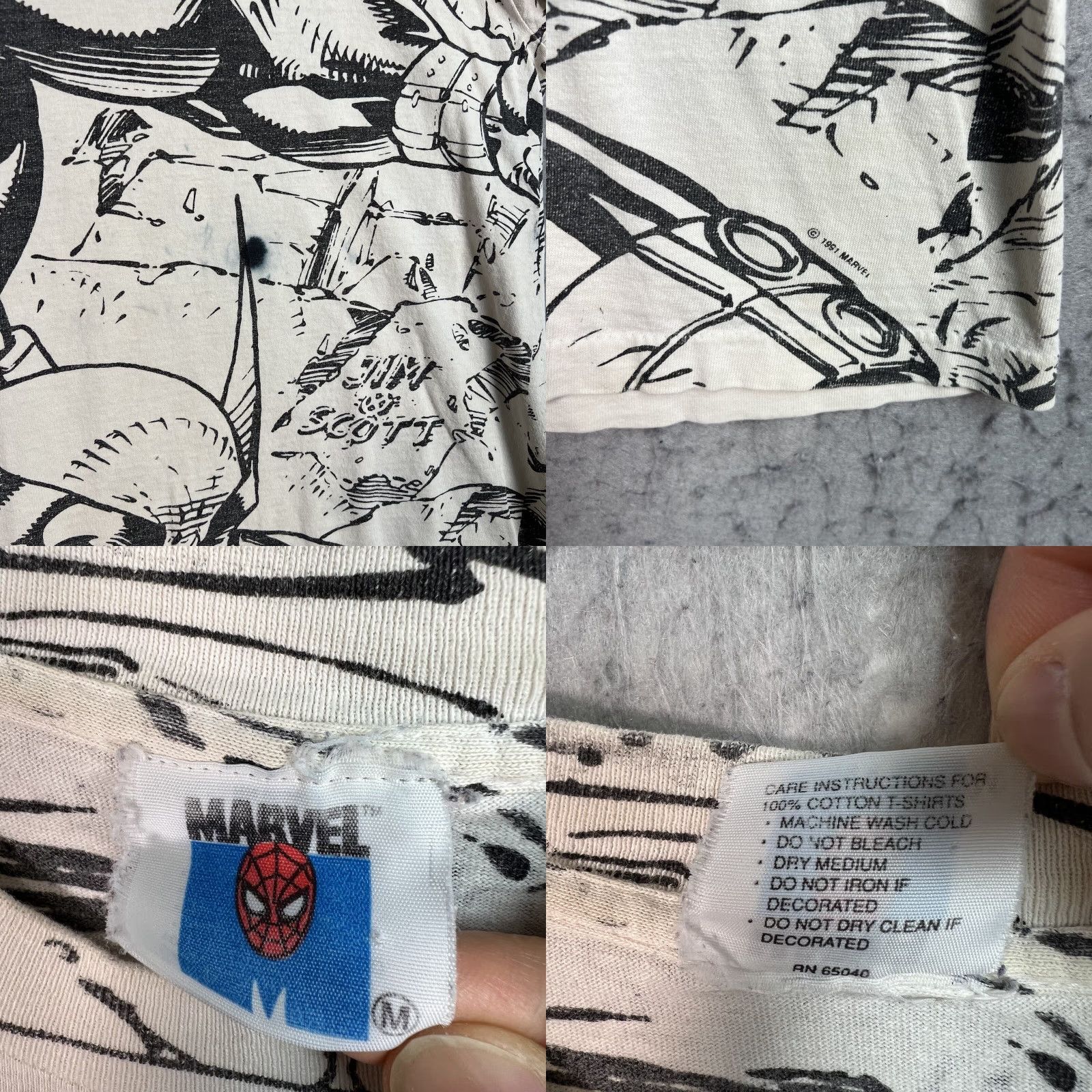 Vintage VINTAGE Marvel T-Shirt Mega Print Adult Mens Medium White Shirt Comics 90s Mens Size US M / EU 48-50 / 2 - 8 Thumbnail