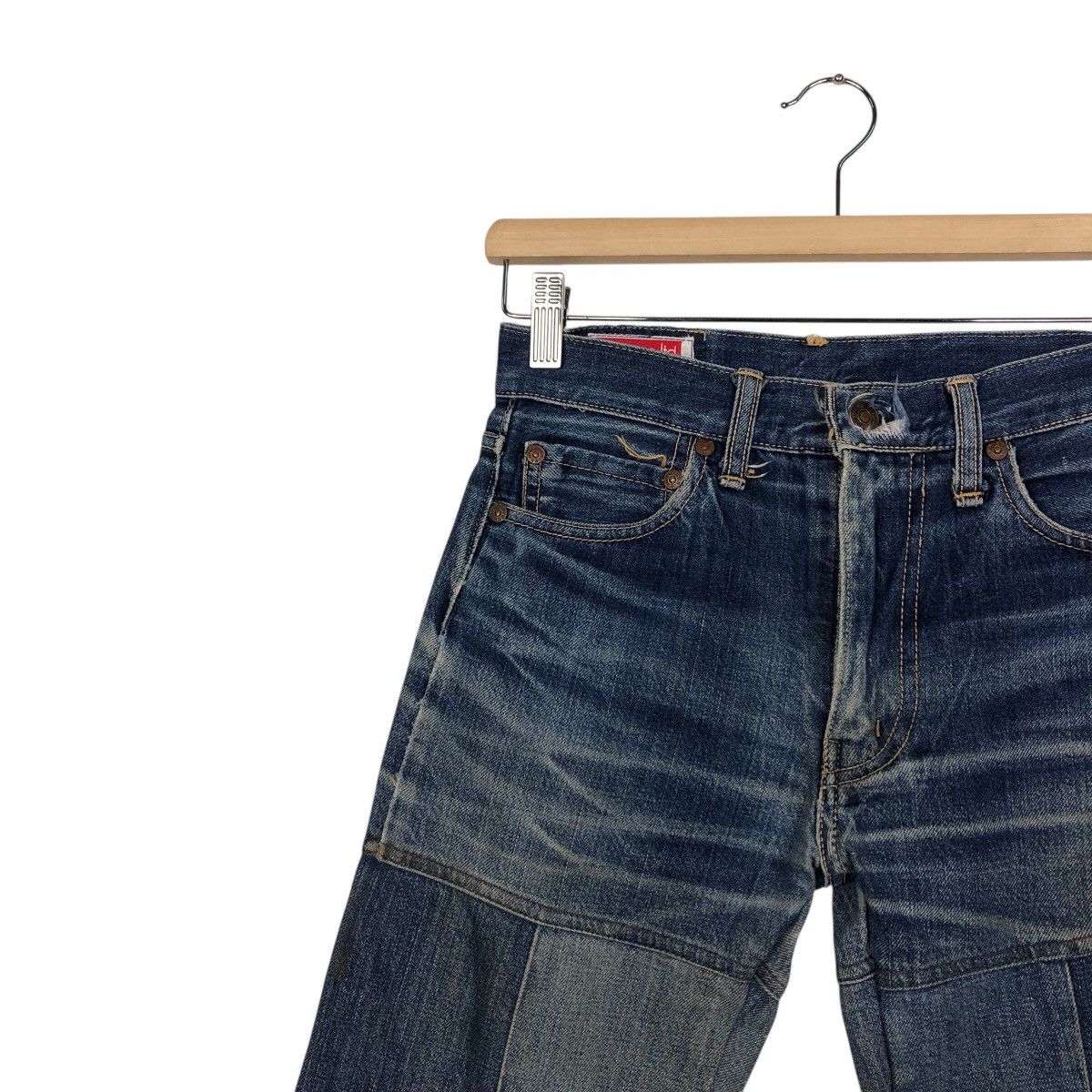 Japanese Brand Vintage Joker Co. Ltd. Panelled Flare Denim Issey Miyake Size 28" / US 6 / IT 42 - 8 Thumbnail