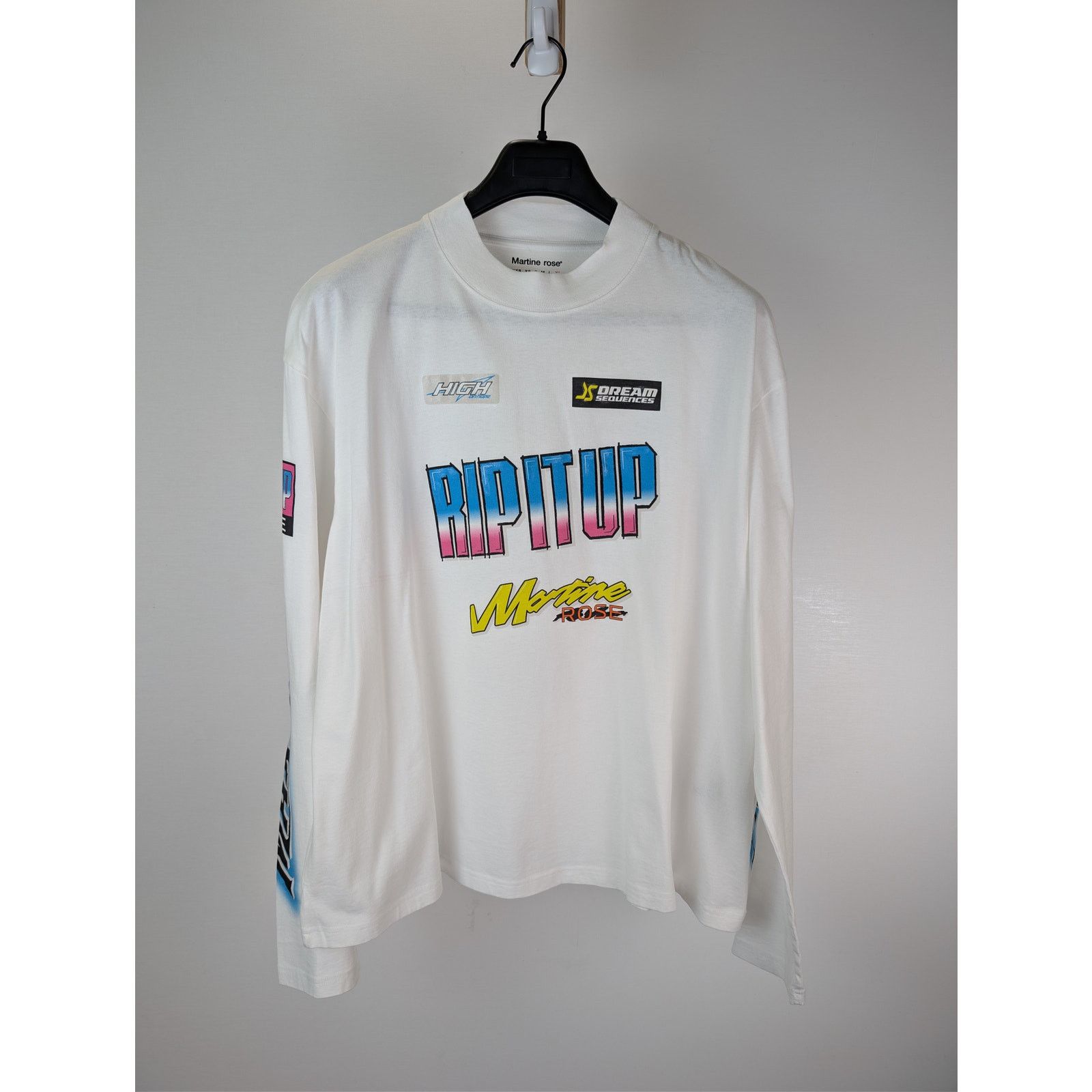 Martine Rose o1rshd1 Funnel Neck Long-Sleeve T-Shirt in White Size US XL / EU 56 / 4 - 8 Thumbnail