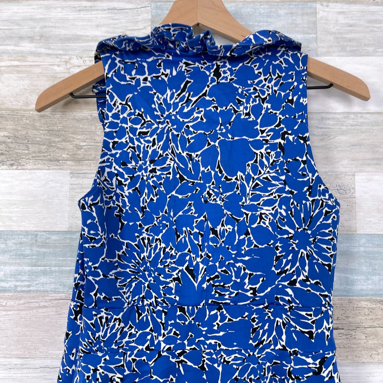 Other Taylor Nordstrom Ruffle Collar Sheath Dress Blue Floral 6 Size M / US 6-8 / IT 42-44 - 4 Thumbnail