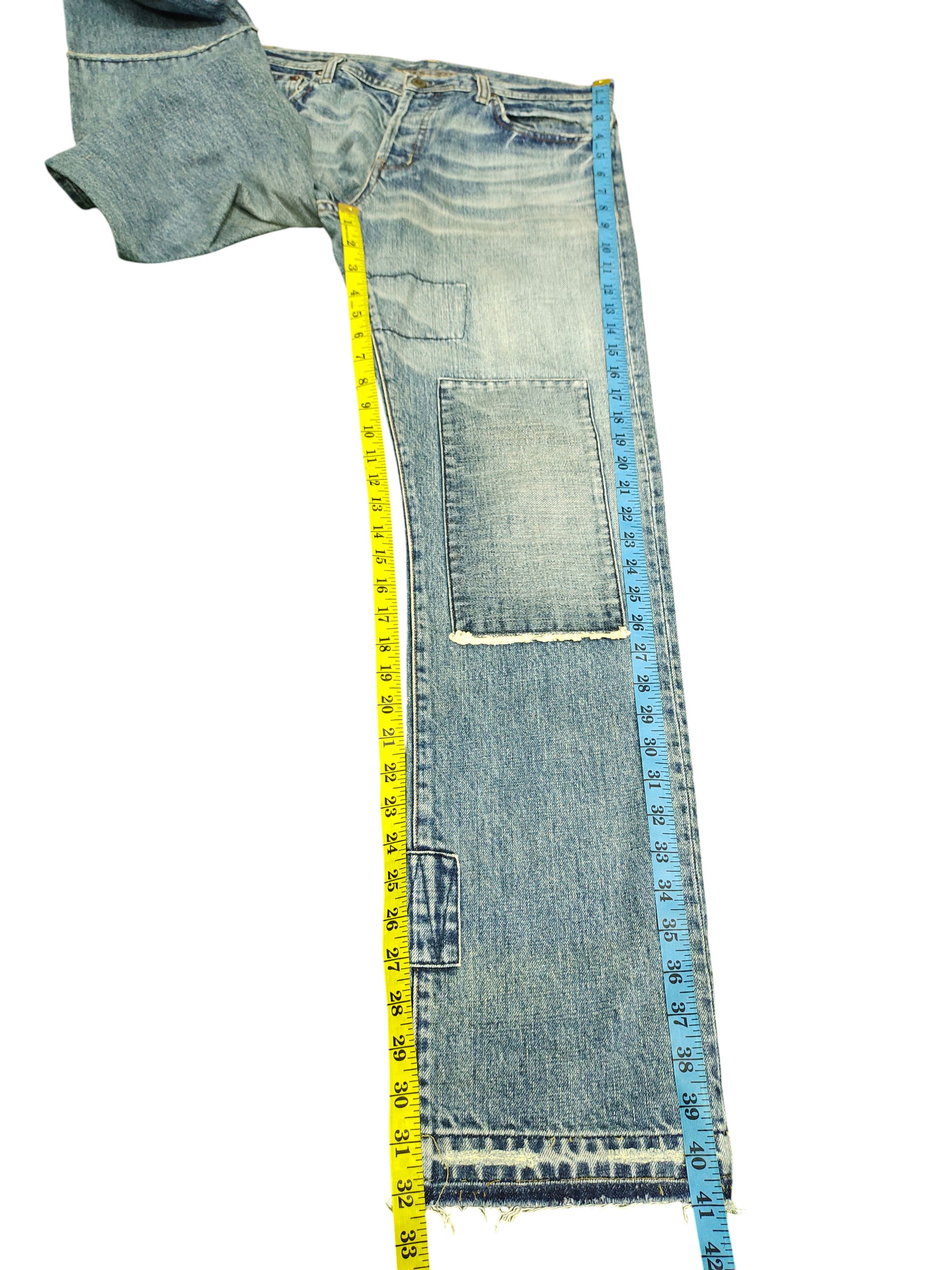 Japanese Brand Couch Japan Patchwork Clawmark Distress Faded Denim Jeans Size US 32 / EU 48 - 14 Thumbnail