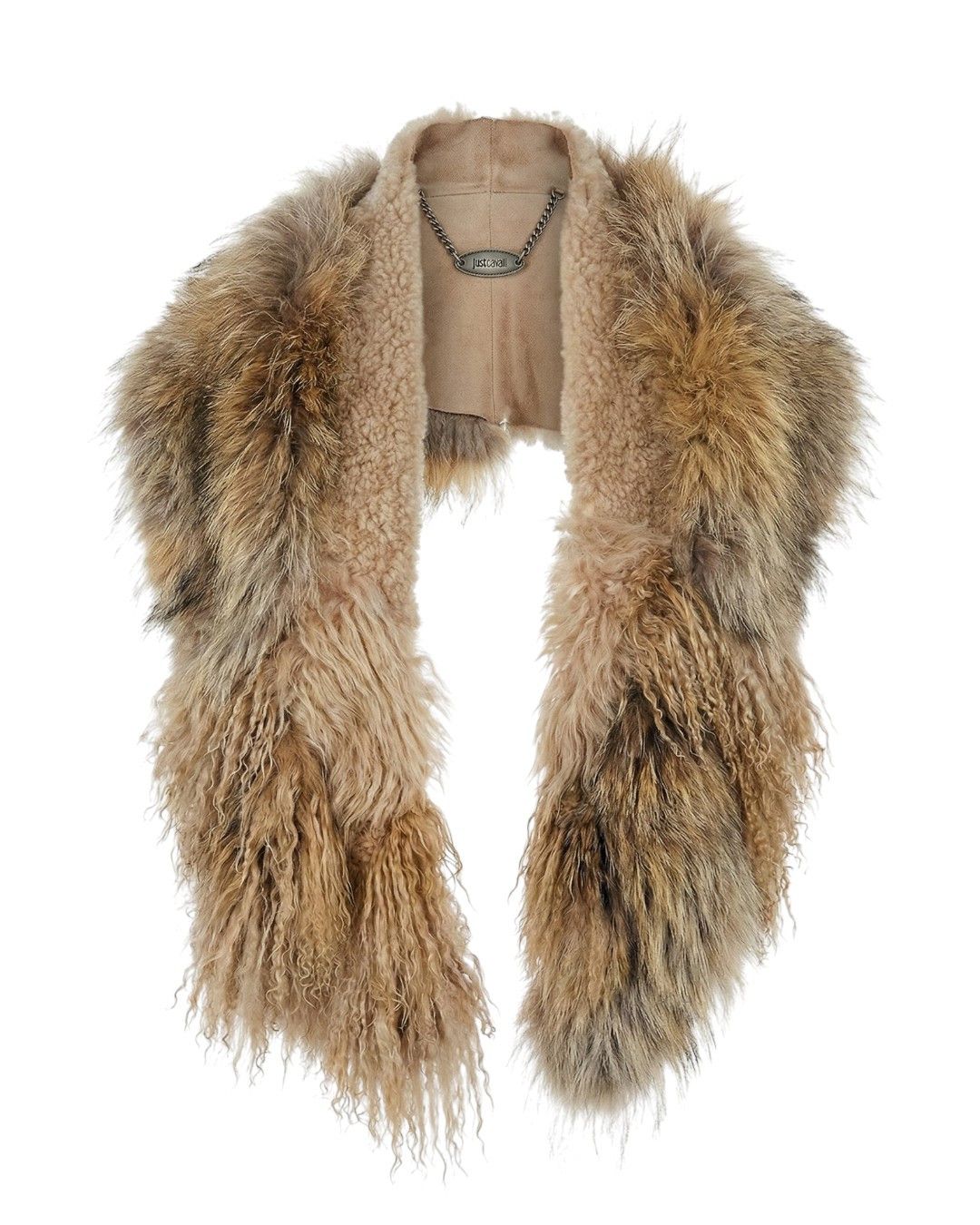 Roberto Cavalli UNIQUE LONG GENUINE LEATHER TEDDY SCARF Size ONE SIZE - 1 Thumbnail