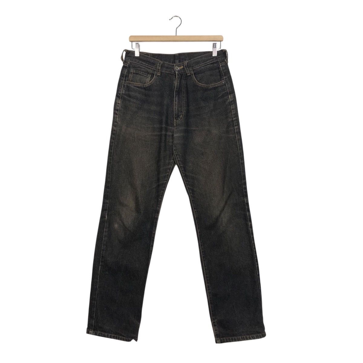 Japanese Brand Warehouse High Rise Straight Leg Jeans Faded Washed Denim Size US 30 / EU 46 - 2 Thumbnail