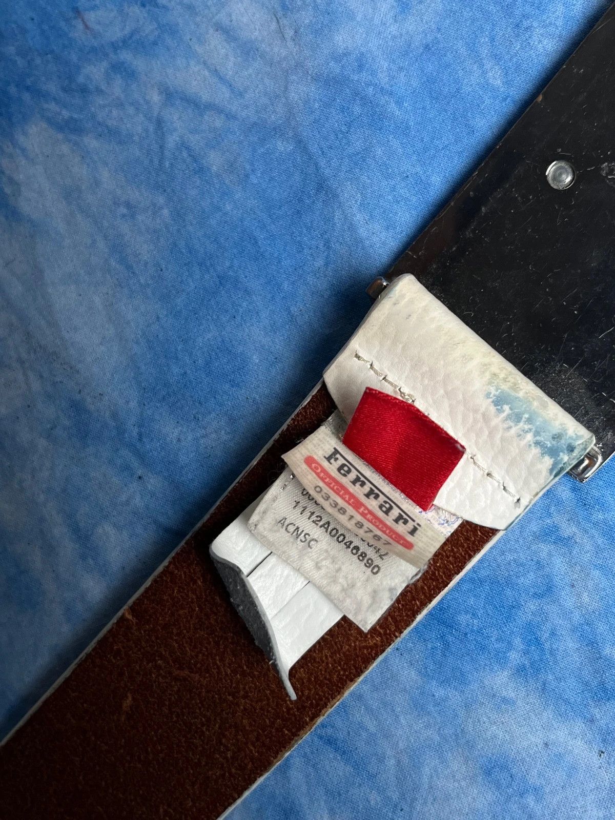 Ferrari × Puma Vintage 00s Puma x Ferrari White Real Leather Belt Size 32 - 5 Thumbnail