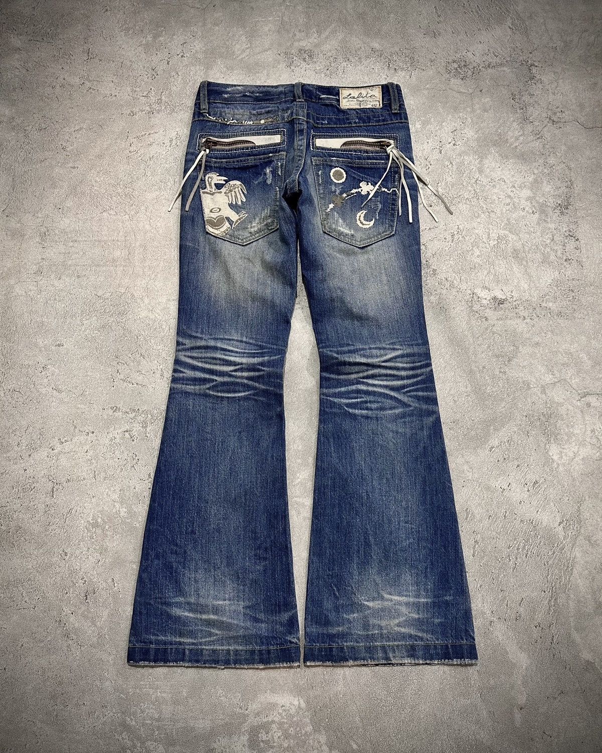 Japanese Brand Rare Midas studded crocodile flared lgb