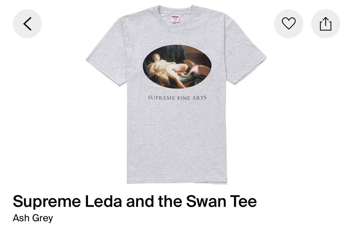 Supreme Supreme leda and the swan tee new Size US M / EU 48-50 / 2 - 2 Thumbnail