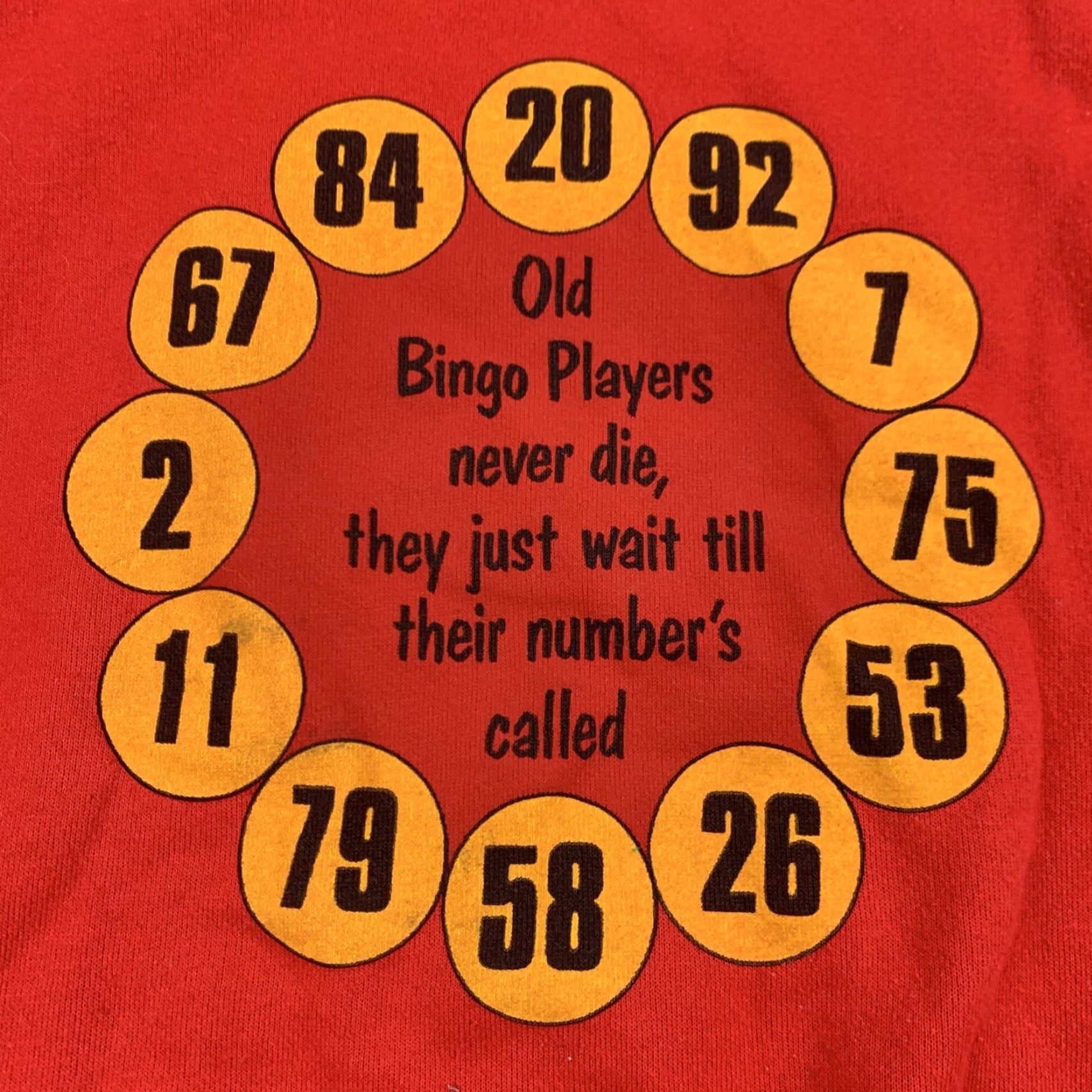 Hanes VINTAGE Hanes Sweatshirt Shirt Adult Large Red 90s Bingo Crewneck Mens Regular Fit 1980s-1990s Theme Size US L / EU 52-54 / 3 - 2 Thumbnail
