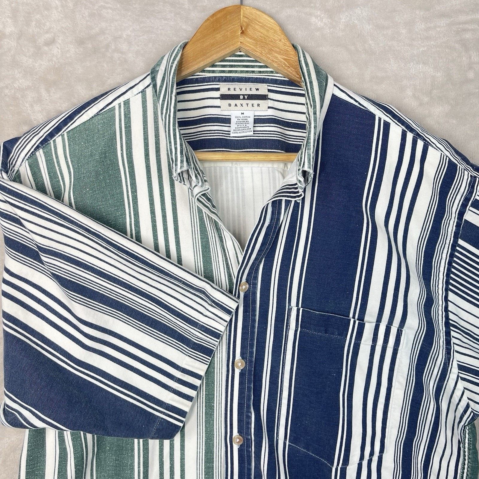 Other Review by Baxter Men's Striped Oversized Denim Shirt 90s Size US M / EU 48-50 / 2 - 1 Thumbnail