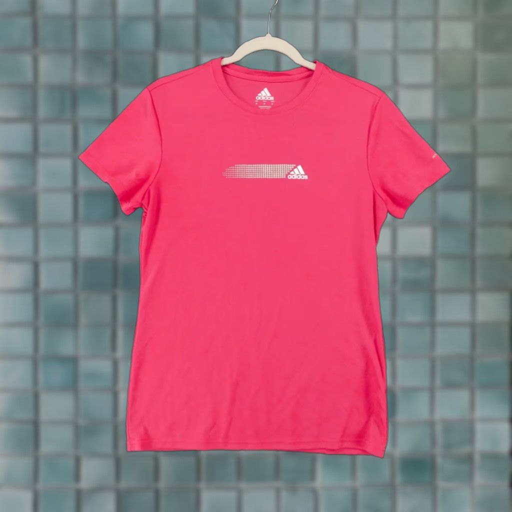 Adidas Adidas Shirt Womens Medium Short Sleeve Pullover Tee Pink Logo Ladies Size M / US 6-8 / IT 42-44 - 1 Thumbnail