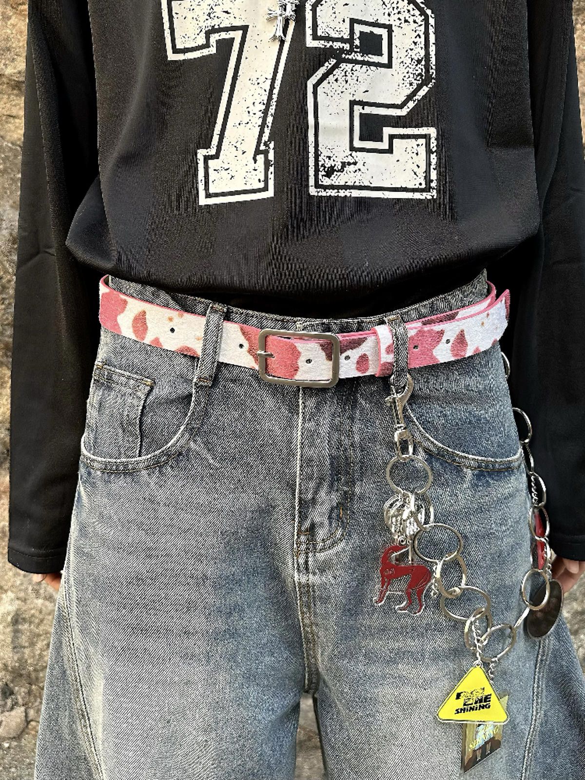 y2k Cow Print Belt