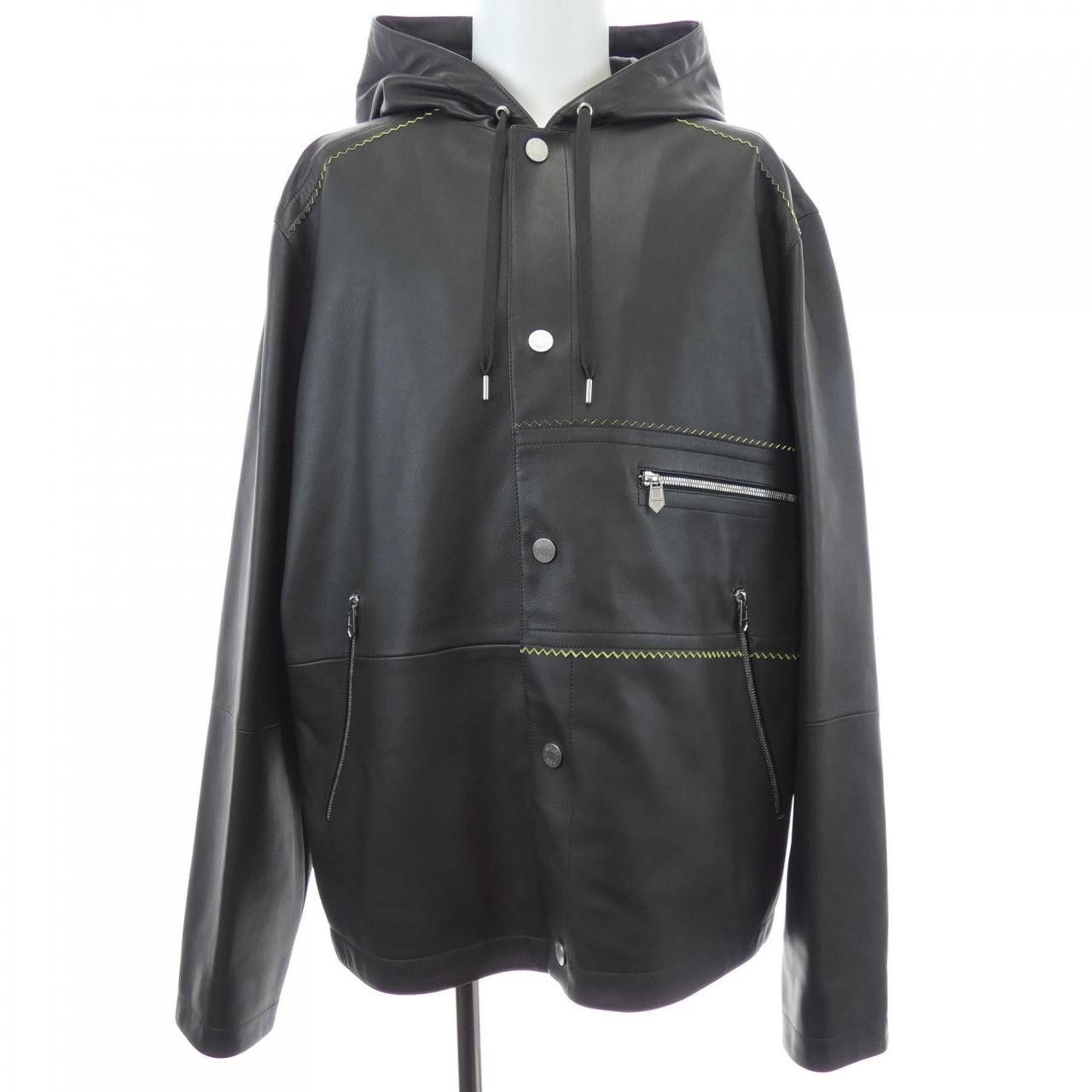 Hermes Hermes Hermès Leather Jacket 50 Leather Outerwear DUTY FREE for USA Size ONE SIZE - 1 Thumbnail