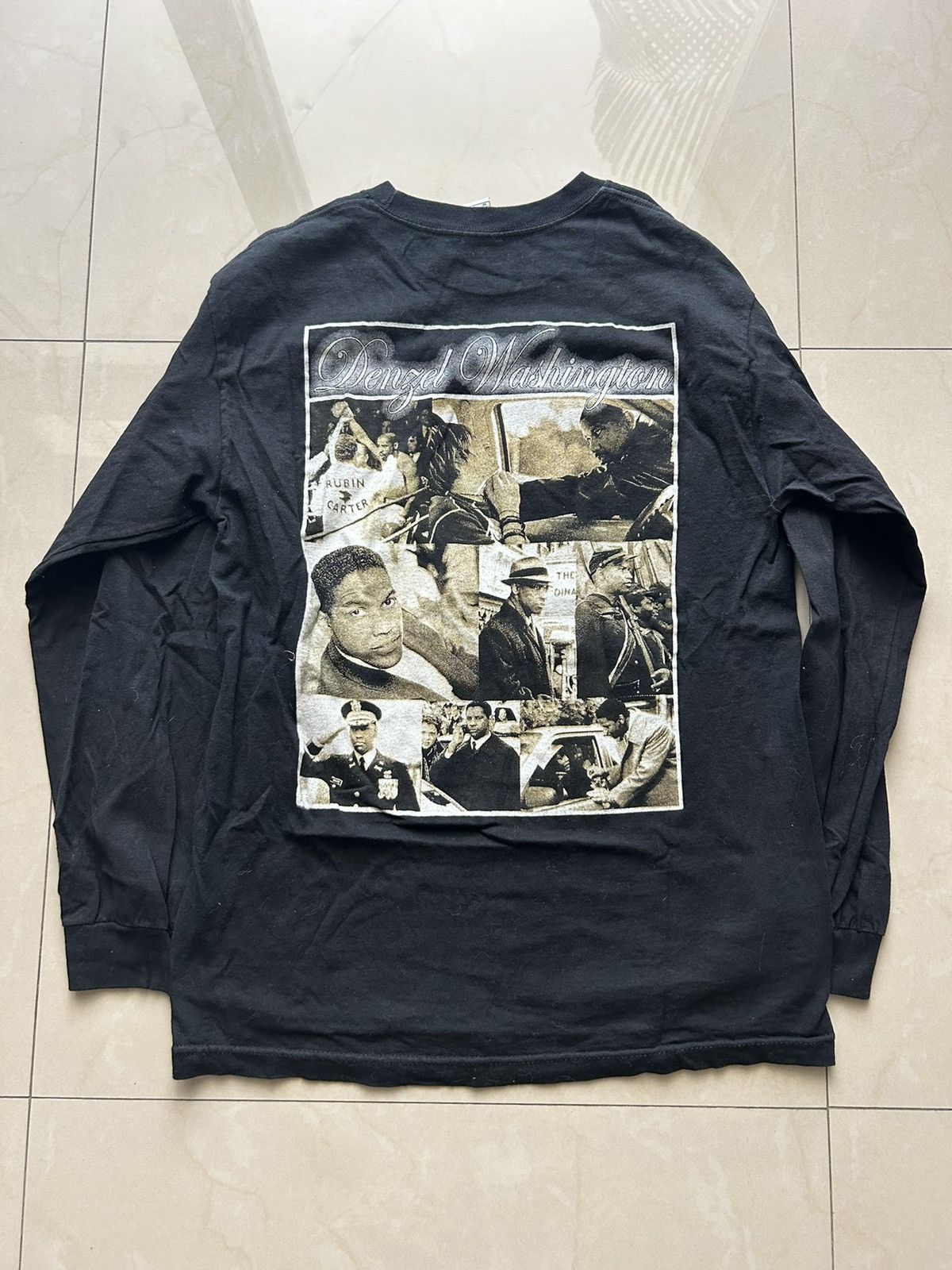 Vintage Rare Denzel Washington movie promo long sleeve Size US M / EU 48-50 / 2 - 3 Thumbnail