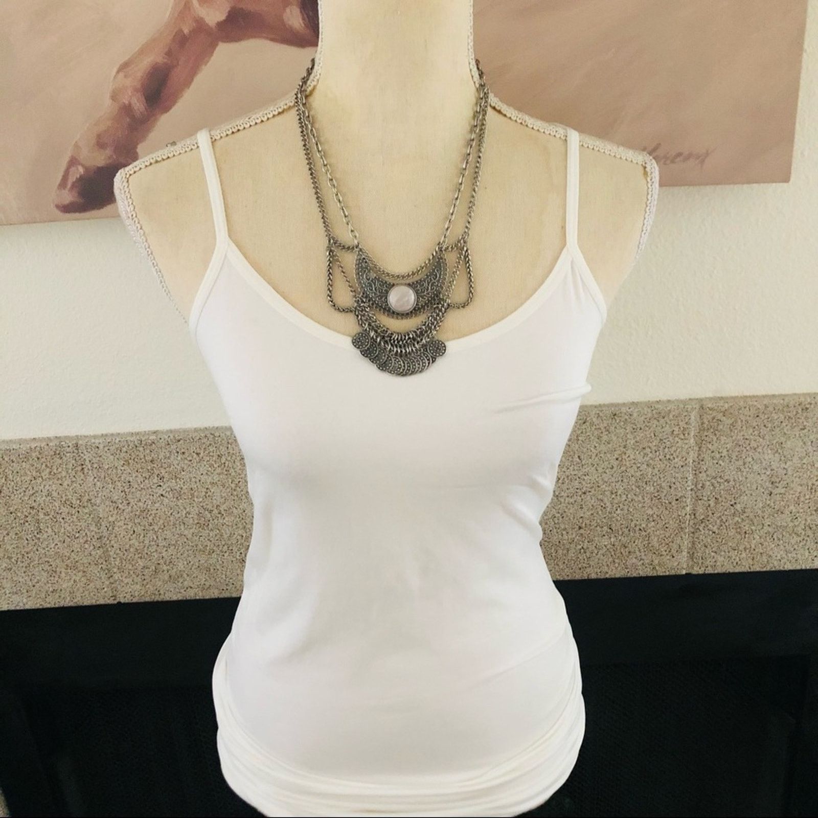 Jewelry Double strand gray marble stone medallion jewelry set Size ONE SIZE - 3 Thumbnail