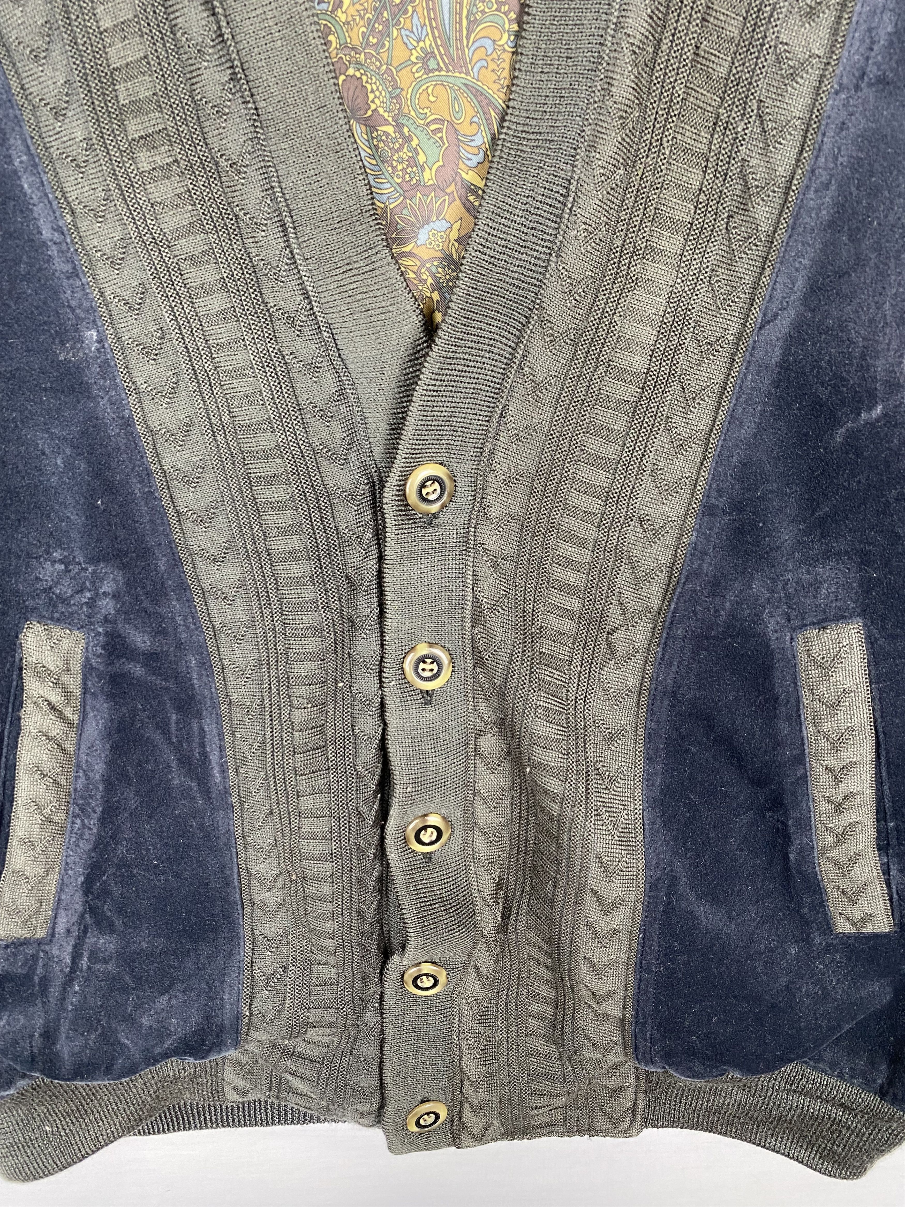 Japanese Brand Vintage Memphis Velvet Half-Button Jacket (Camo) Size US M / EU 48-50 / 2 - 7 Thumbnail