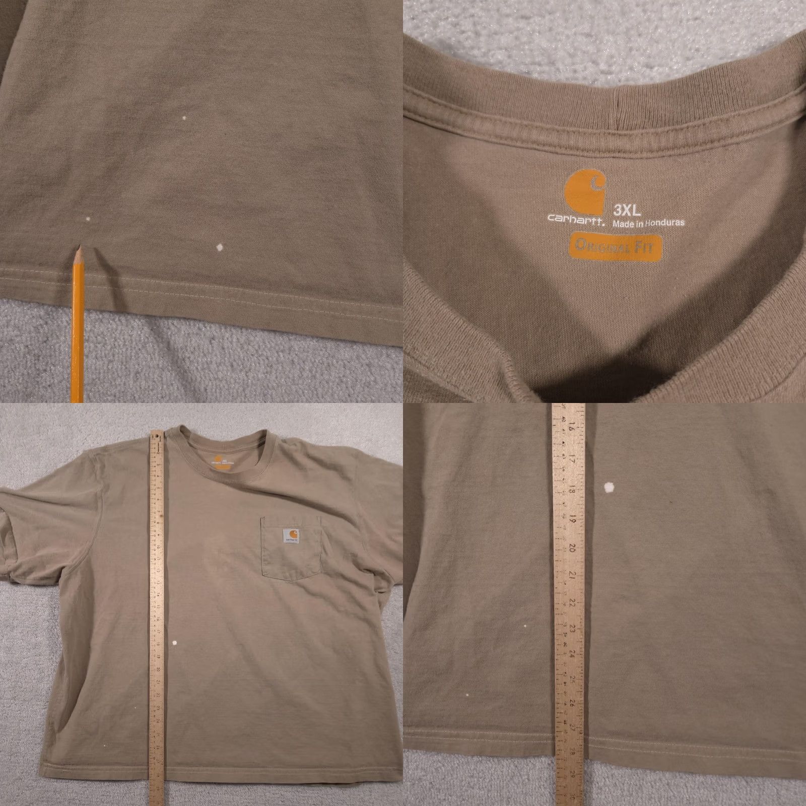 Carhartt Carhartt Shirt Mens 3XL Brown Original Fit Pocket Workwear Tee Paint Stains Size US XXL / EU 58 / 5 - 8 Thumbnail