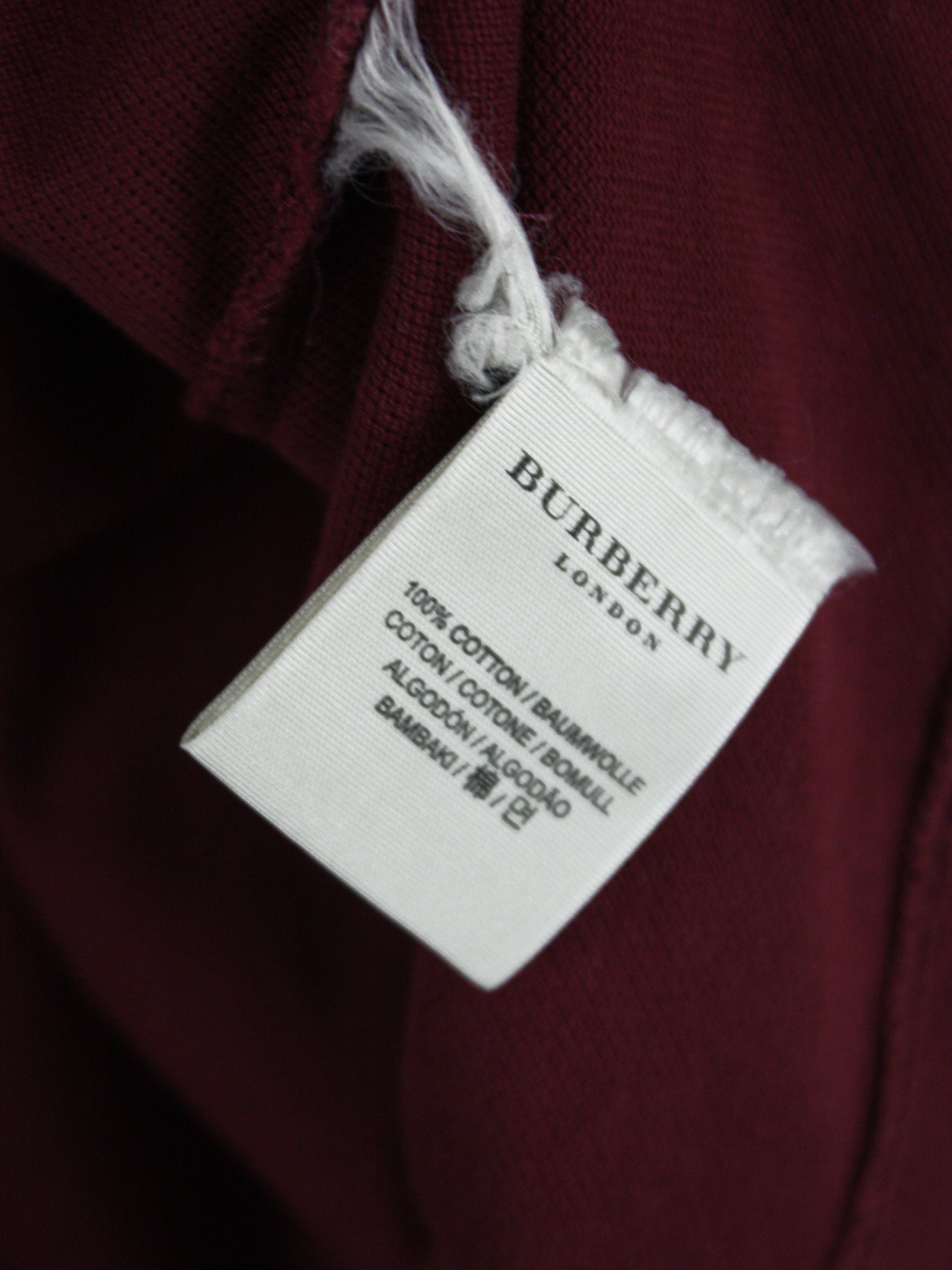Burberry Burberry Polo Shirt Burgundy Nova Check Placket Vintage Size US M / EU 48-50 / 2 - 5 Thumbnail