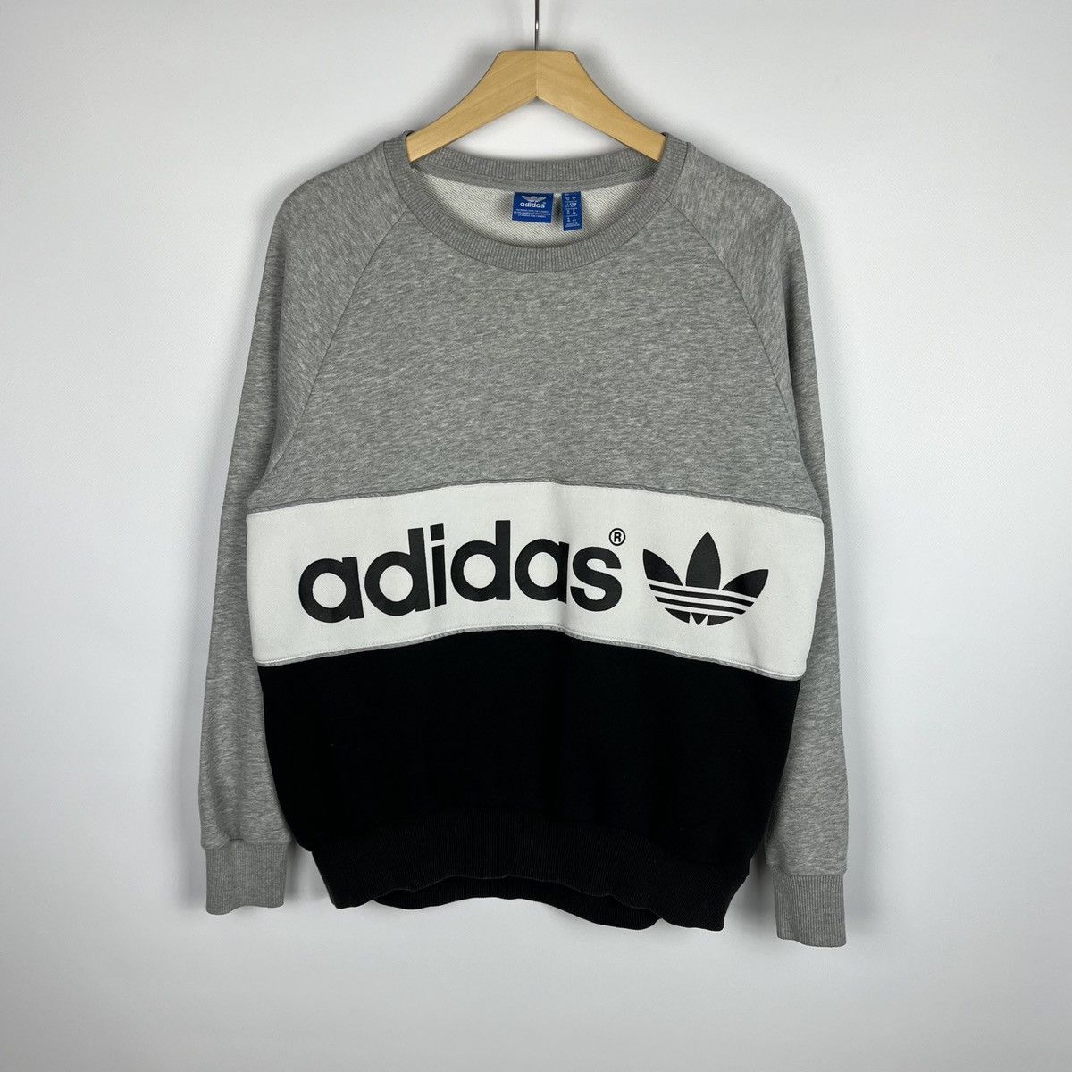 Adidas Adidas Women’s Sweatshirt Big Trefoil Logo Striped Y2K Size S / US 4 / IT 40 - 1 Thumbnail