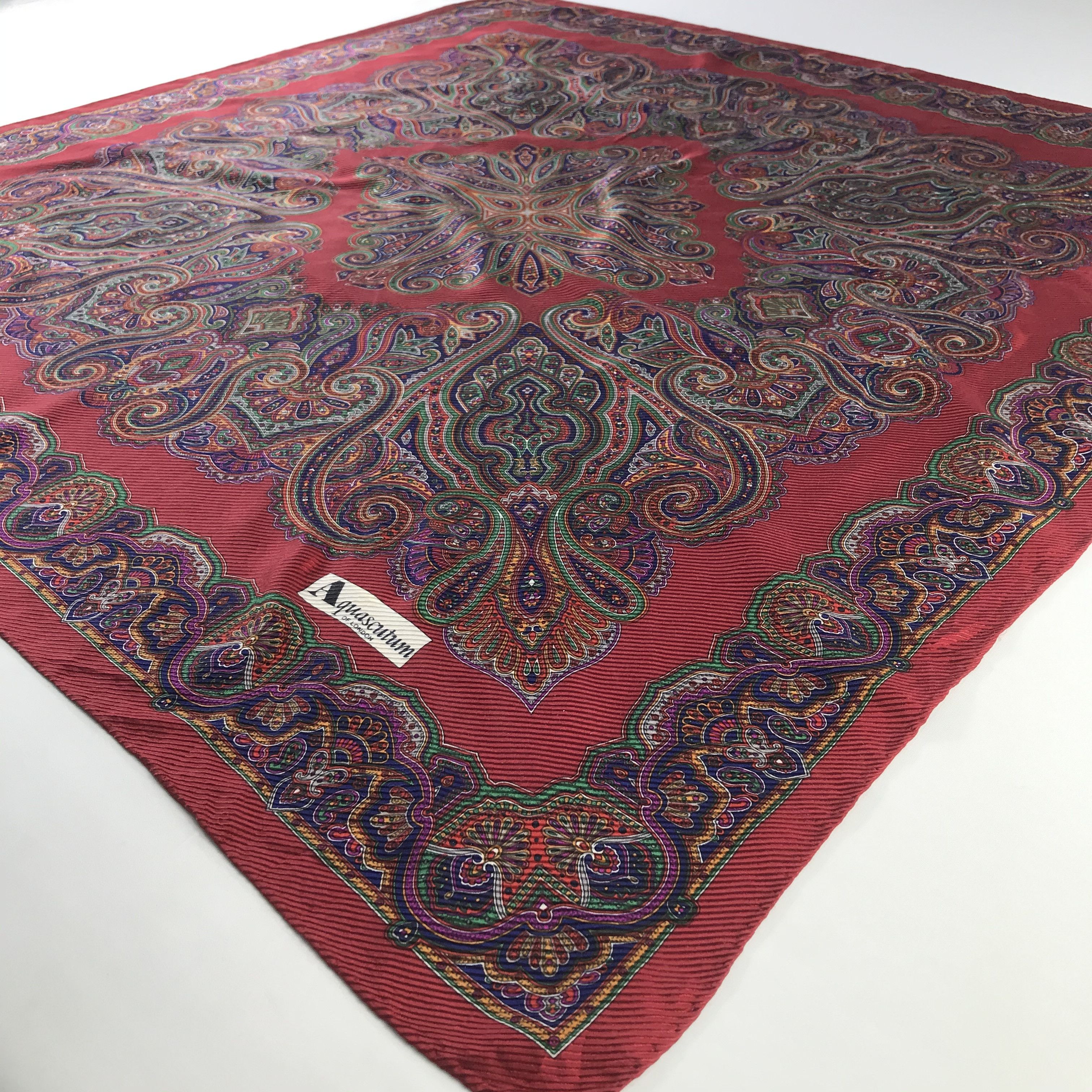 Aquascutum Vintage Aquascutum Silk Scarf Size ONE SIZE - 3 Thumbnail