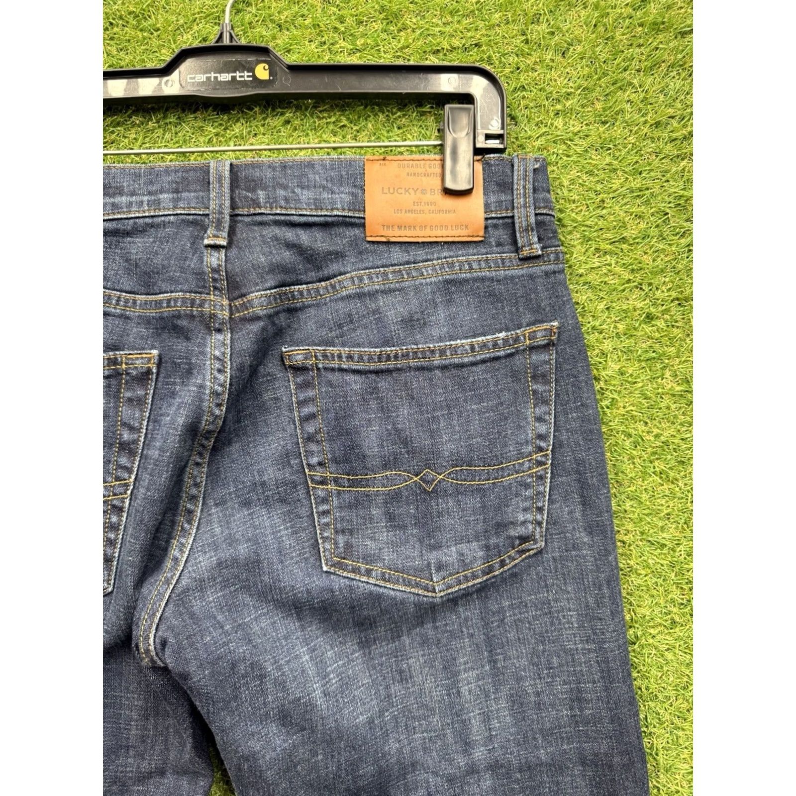 Lucky Brand Lucky Brand Jeans Mens 32X30 221 Original Straight USA Made Dark Blue Denim Slimming Pocket 5-Pocket Regular Fit Color Blue Mens Jeans Size US 32 / EU 48 - 4 Thumbnail