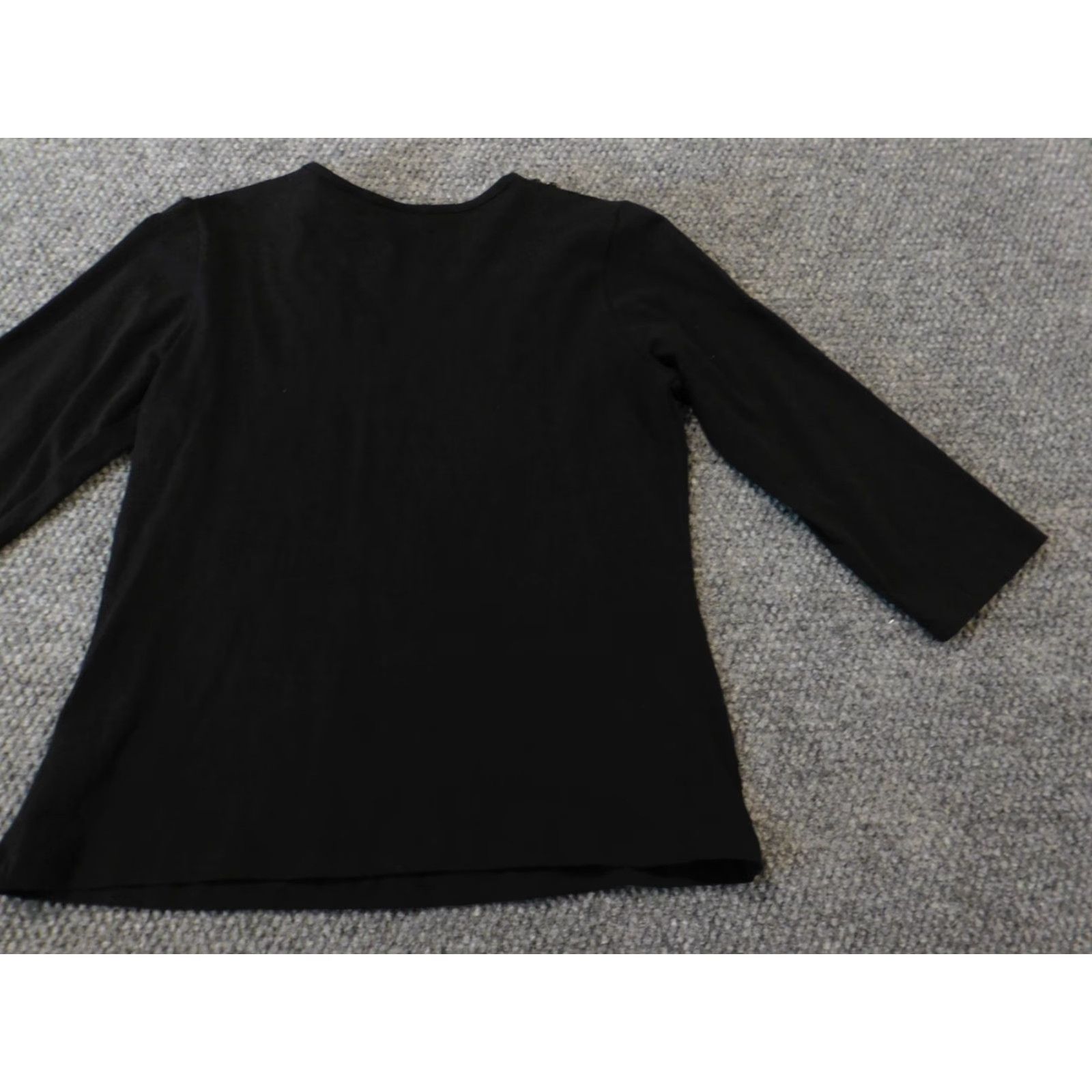 Vintage Westbound Womens Blouse Small Black Pullover Top Embellishments Stretch Paisley Long Sleeve Round Neck Casual Cotton Spandex Ruffle Size S / US 4 / IT 40 - 7 Thumbnail