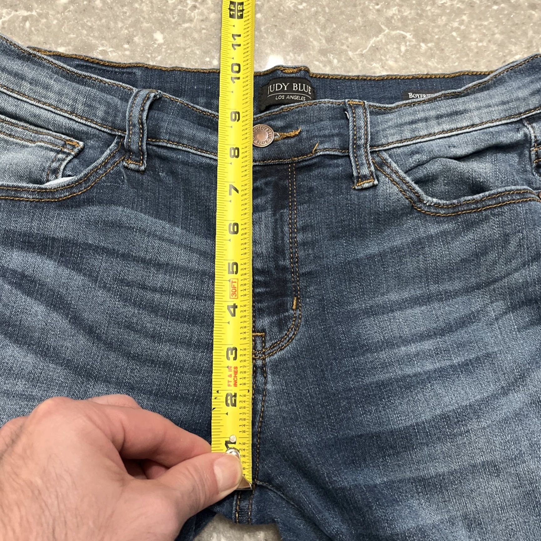 Denime Judy Blue Jeans Women's 9/29 Boyfriend Fit Denim 31x30 Blue Regular 5-Pocket Stretch Slimming Size 30" / US 8 / IT 44 - 5 Thumbnail