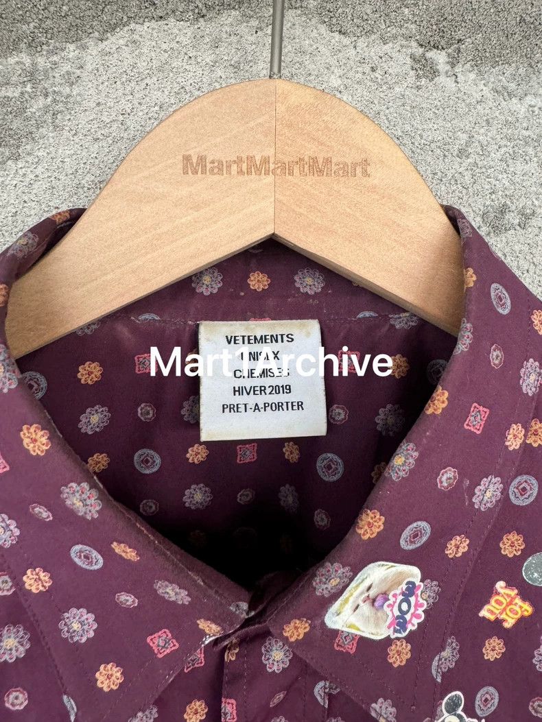 Vetements Vetements 18Fw Purple Paisley Sticker Shirt Size US XS / EU 42 / 0 - 8 Thumbnail