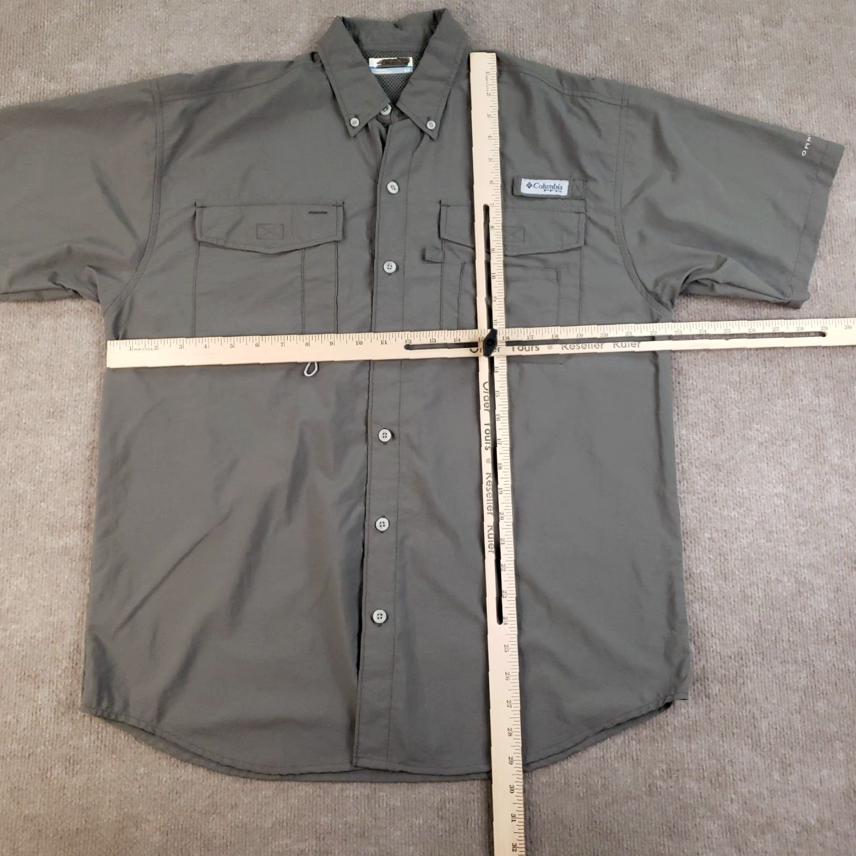 Vintage Columbia PFG Button-Up Shirt Men's XL Gray Short Sleeve Casual Vented Fishing Size US XL / EU 56 / 4 - 2 Thumbnail