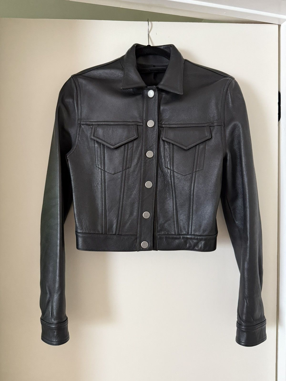 Alexander Wang Alexander Wang Cropped Leather Jacket Size S / US 4 / IT 40 - 1 Thumbnail