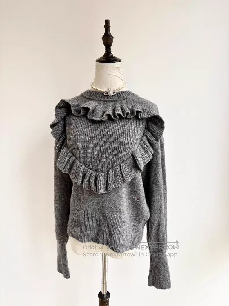 Vivienne Westwood Vivienne Westwood size 00 Gray heart knitted sweater Size ONE SIZE - 2 Thumbnail